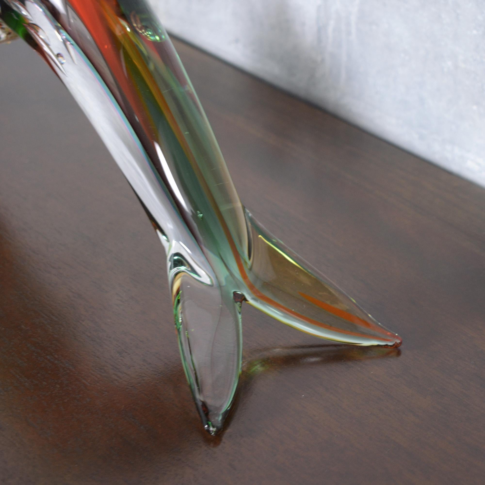 murano dolphin glass sculpture