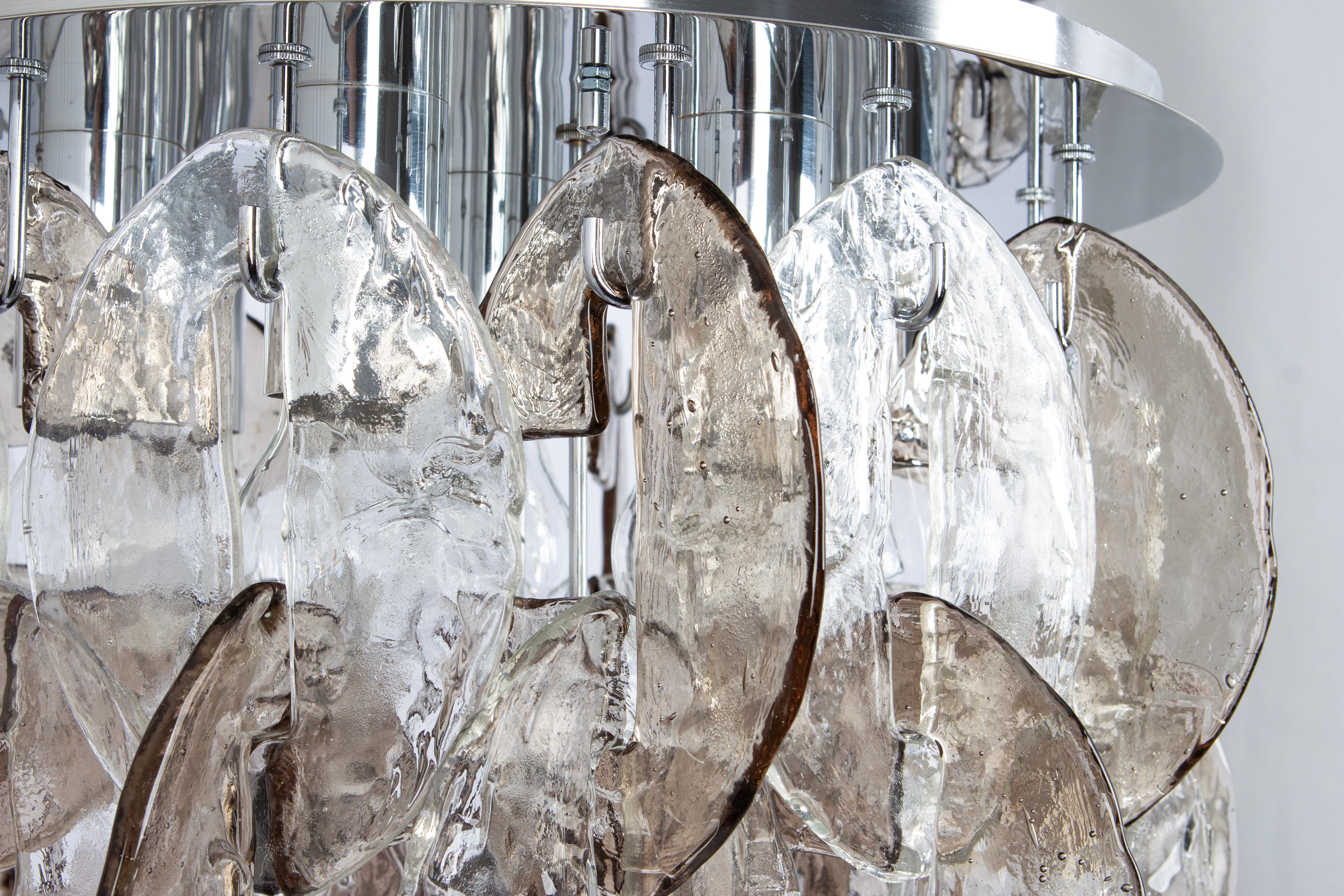 Atemberaubende Murano Glas Einbauleuchte Entworfen von Carlo Nason, Kalmar, 1970er Jahre im Zustand „Gut“ im Angebot in Aachen, NRW