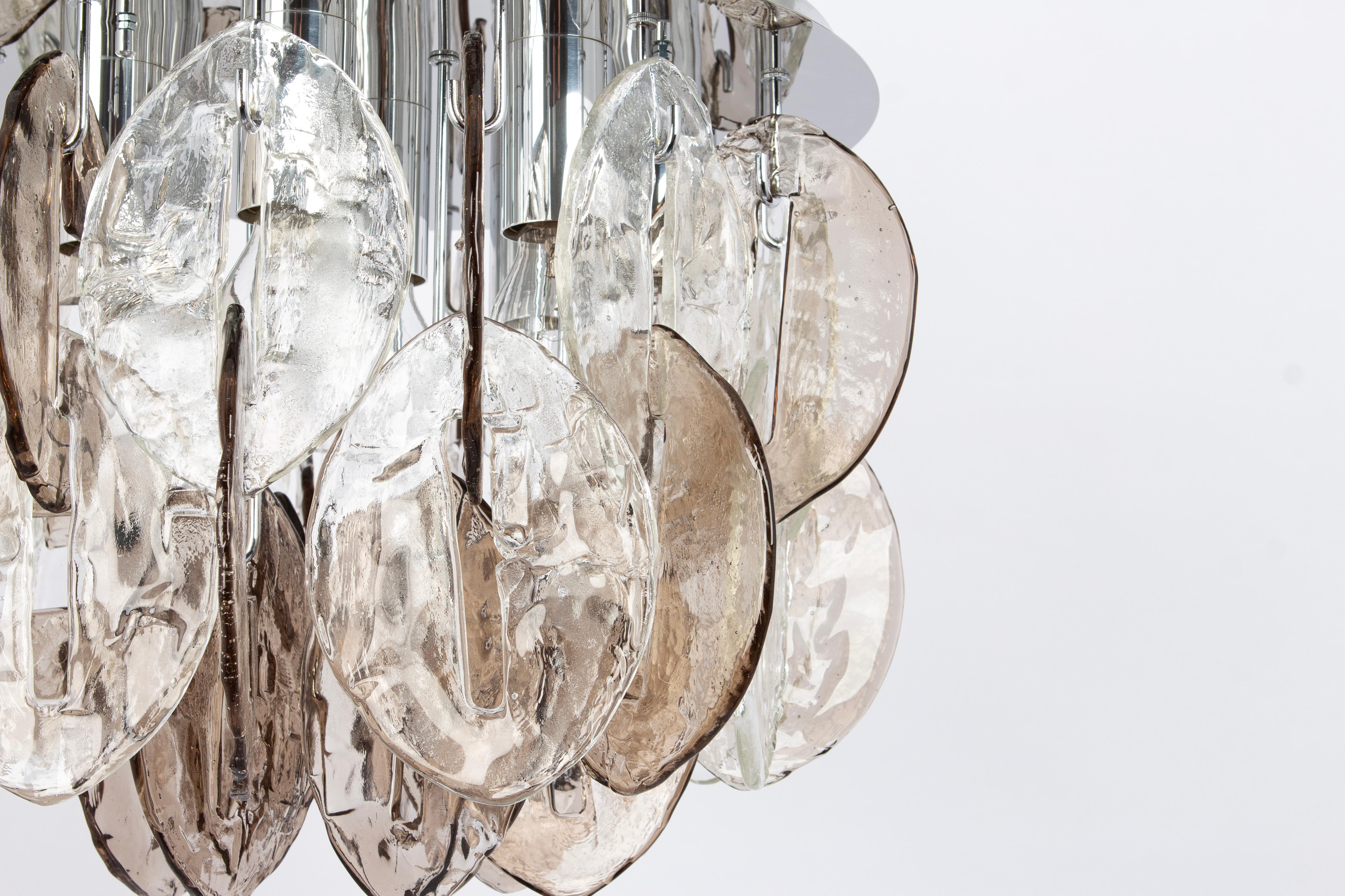 Stunning Murano Glass Flush mount light Designed by Carlo Nason, Kalmar, 1970s For Sale 3