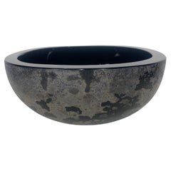Retro Stunning Murano Glass "Scavo" Black Glass Bowl / Compote by Barbini