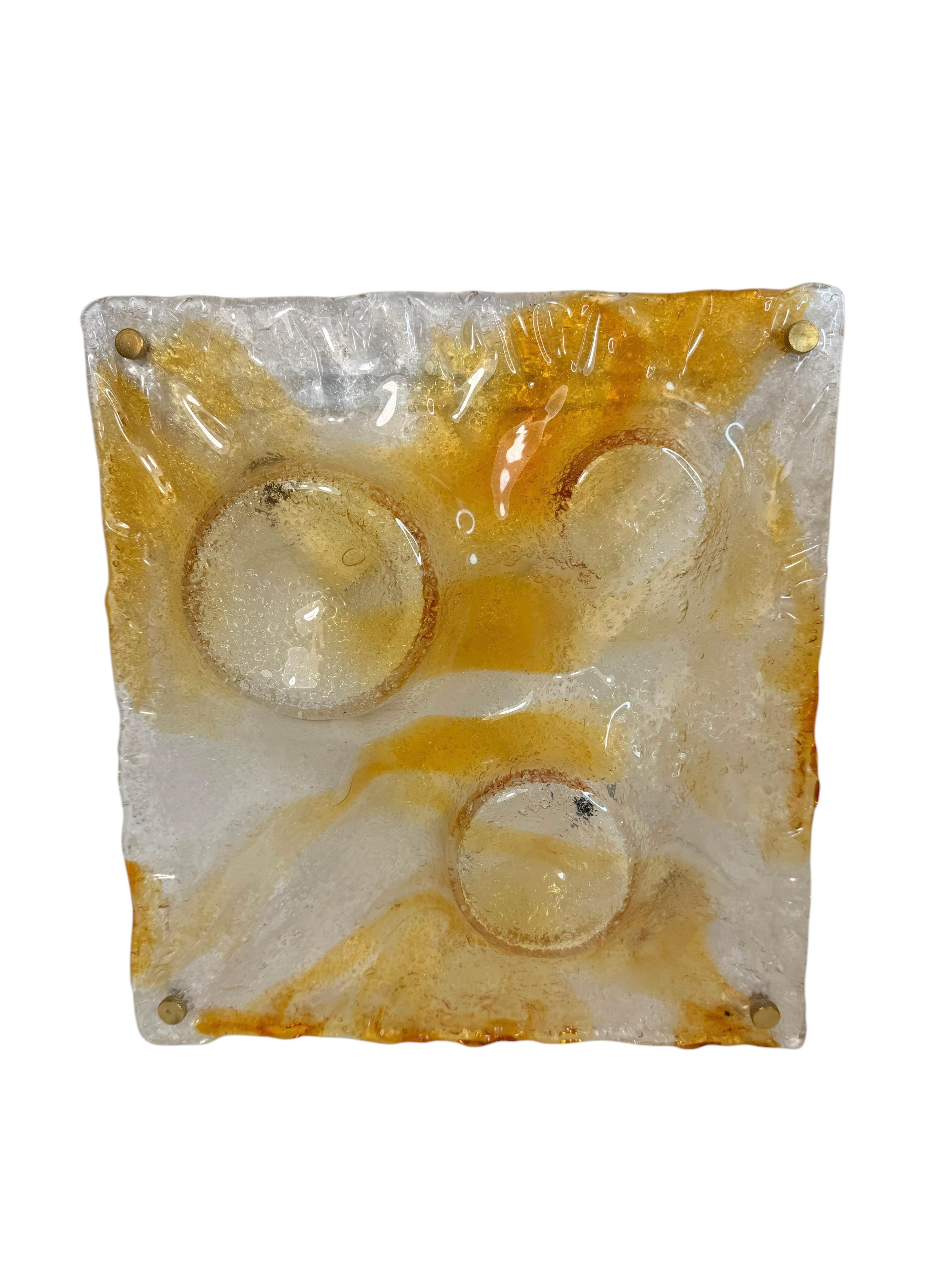 Impresionante Lámpara de Pared de Cristal de Murano, Italia Moderna de Mediados de Siglo Mazzega Años 70 en venta 3