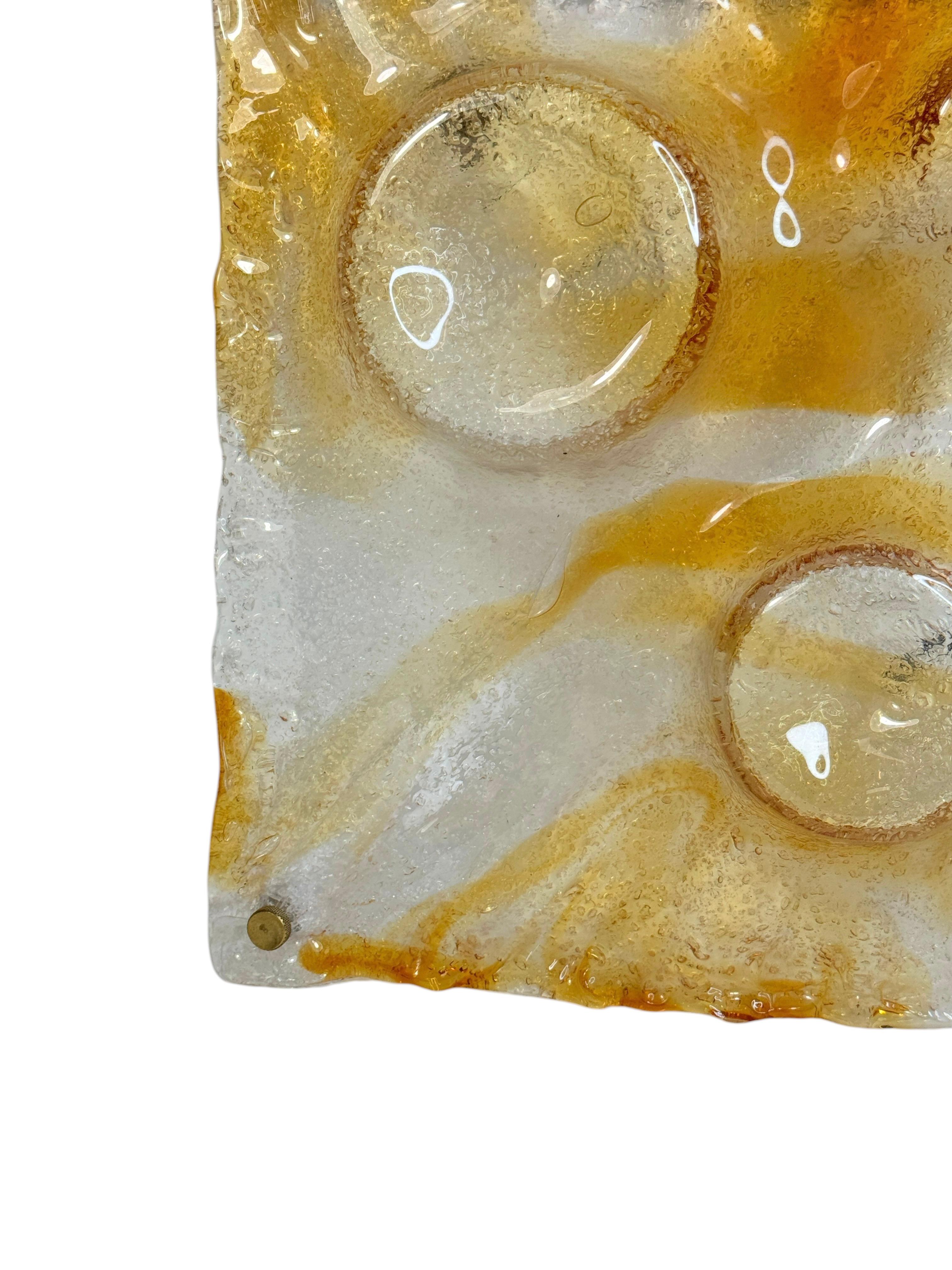 Impresionante Lámpara de Pared de Cristal de Murano, Italia Moderna de Mediados de Siglo Mazzega Años 70 en venta 4