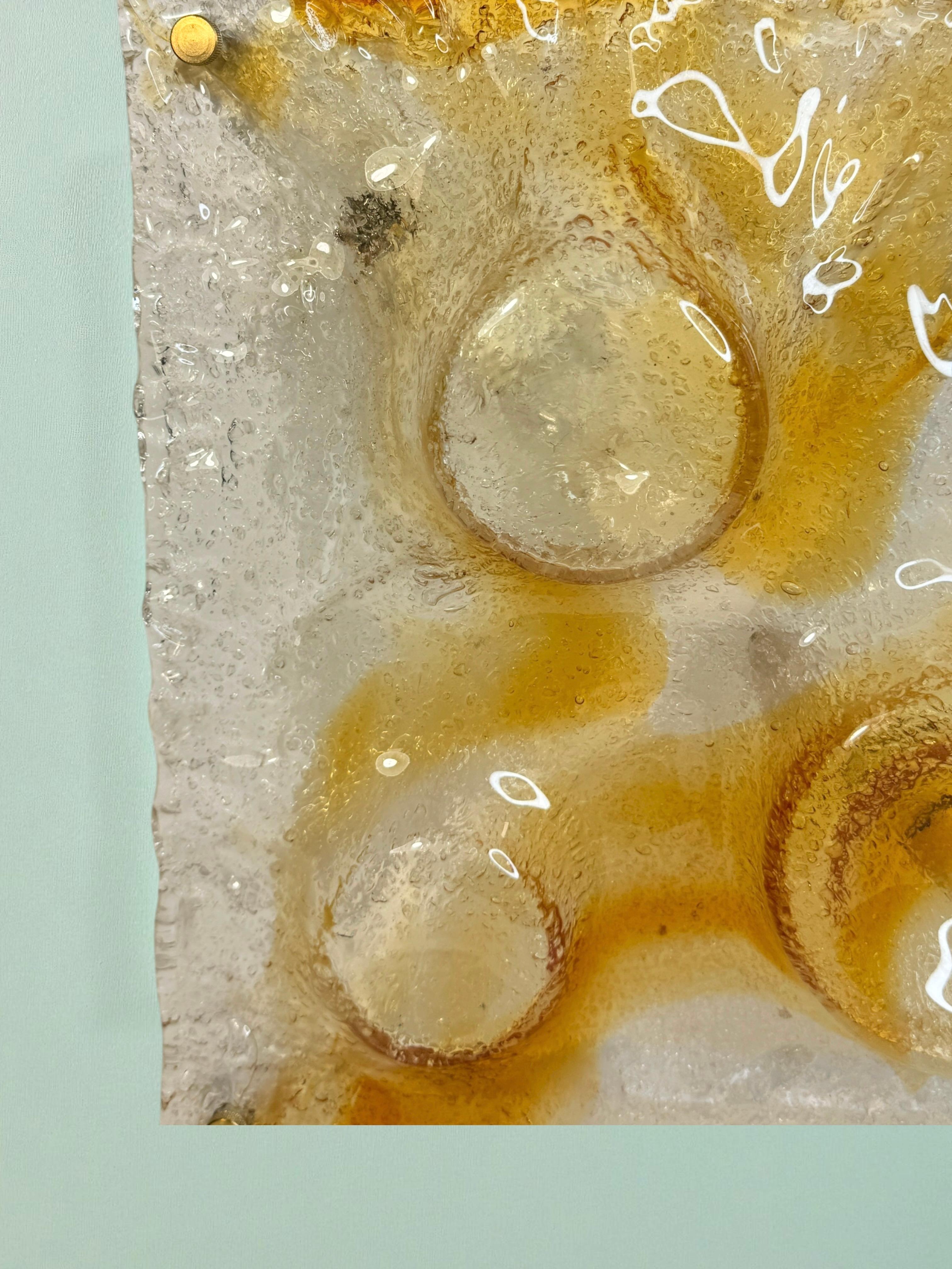 Impresionante Lámpara de Pared de Cristal de Murano, Italia Moderna de Mediados de Siglo Mazzega Años 70 en venta 4