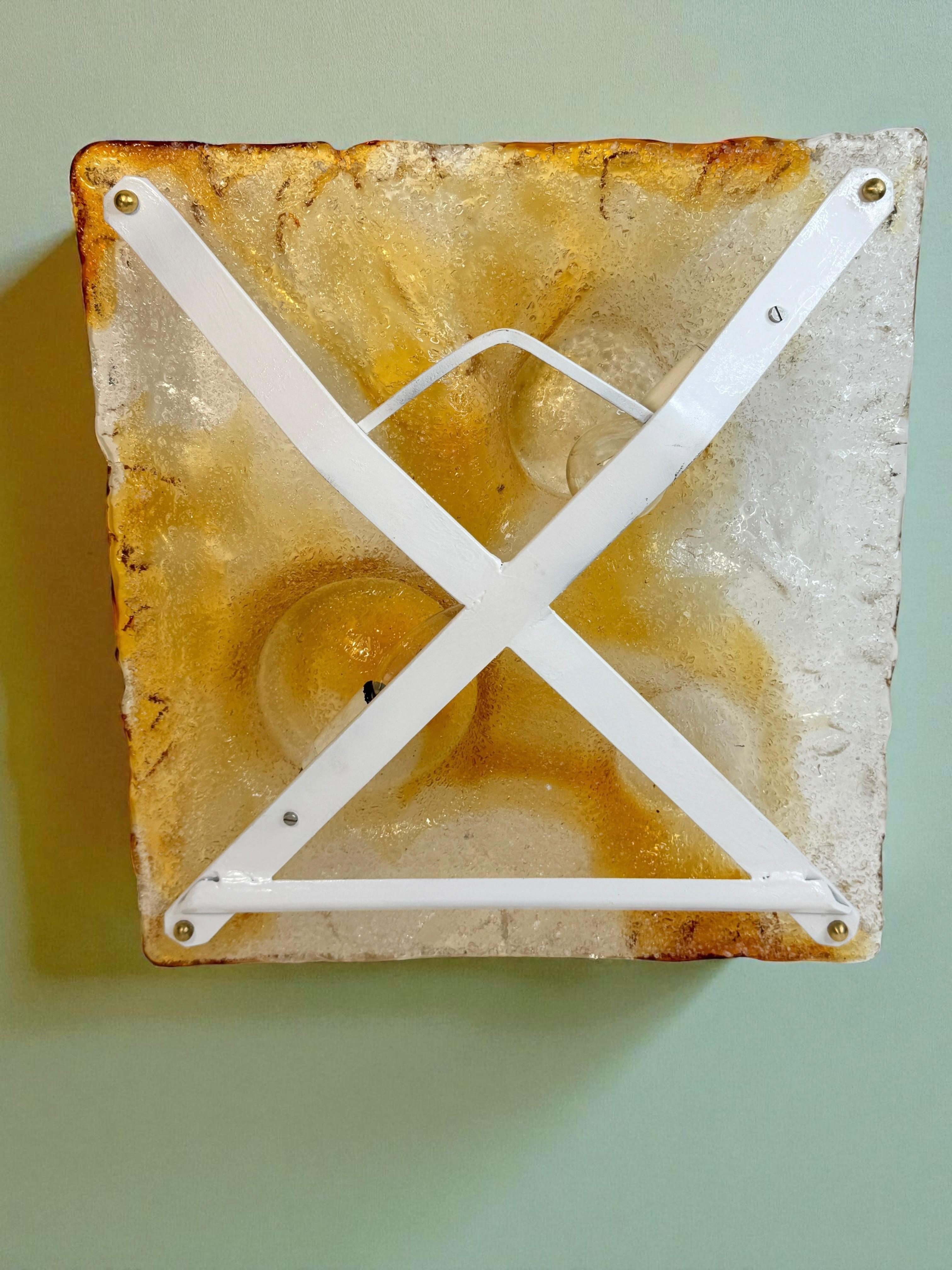 Impresionante Lámpara de Pared de Cristal de Murano, Italia Moderna de Mediados de Siglo Mazzega Años 70 en venta 5