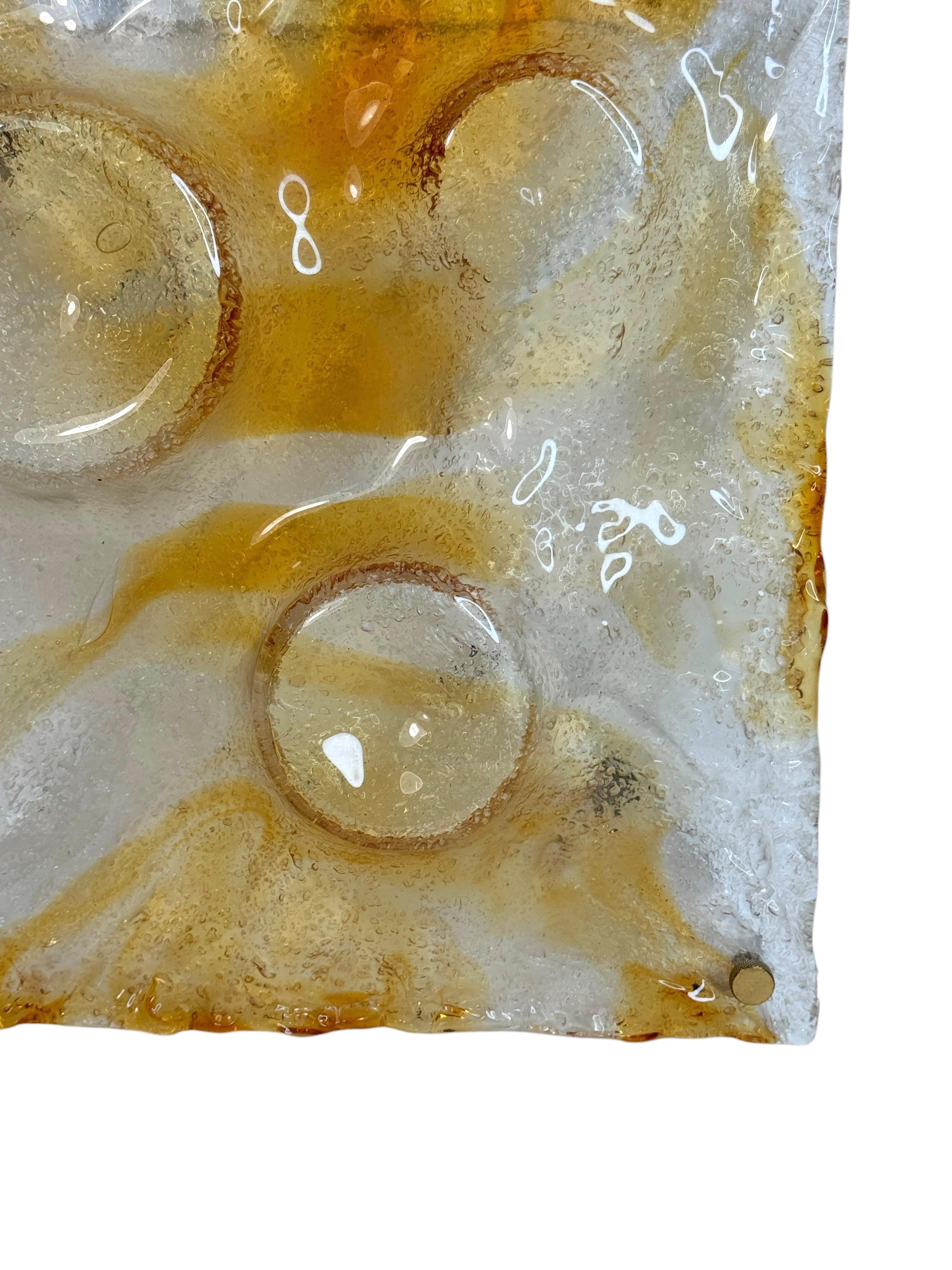 Impresionante Lámpara de Pared de Cristal de Murano, Italia Moderna de Mediados de Siglo Mazzega Años 70 Moderno de mediados de siglo en venta