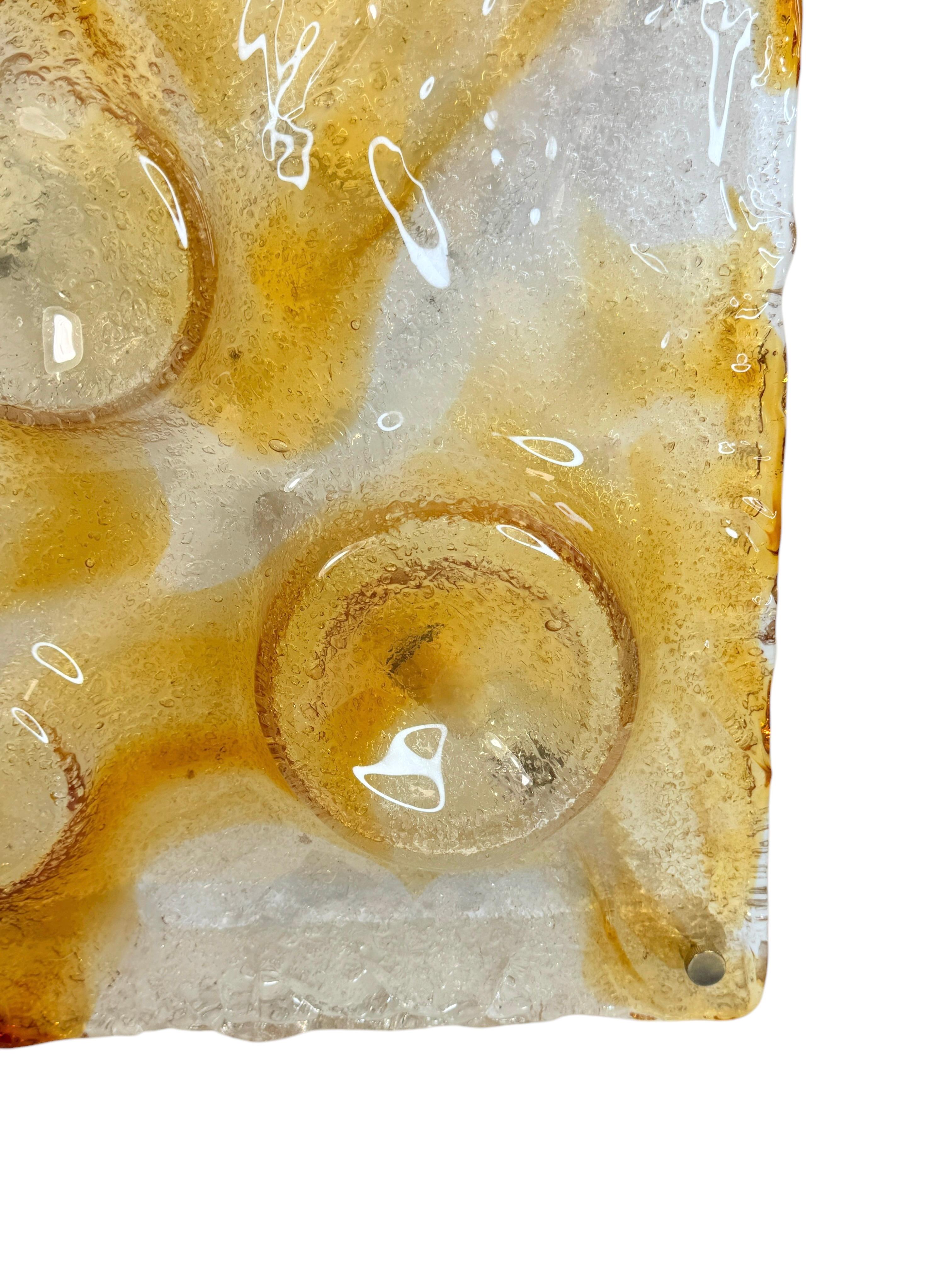 Impresionante Lámpara de Pared de Cristal de Murano, Italia Moderna de Mediados de Siglo Mazzega Años 70 Moderno de mediados de siglo en venta