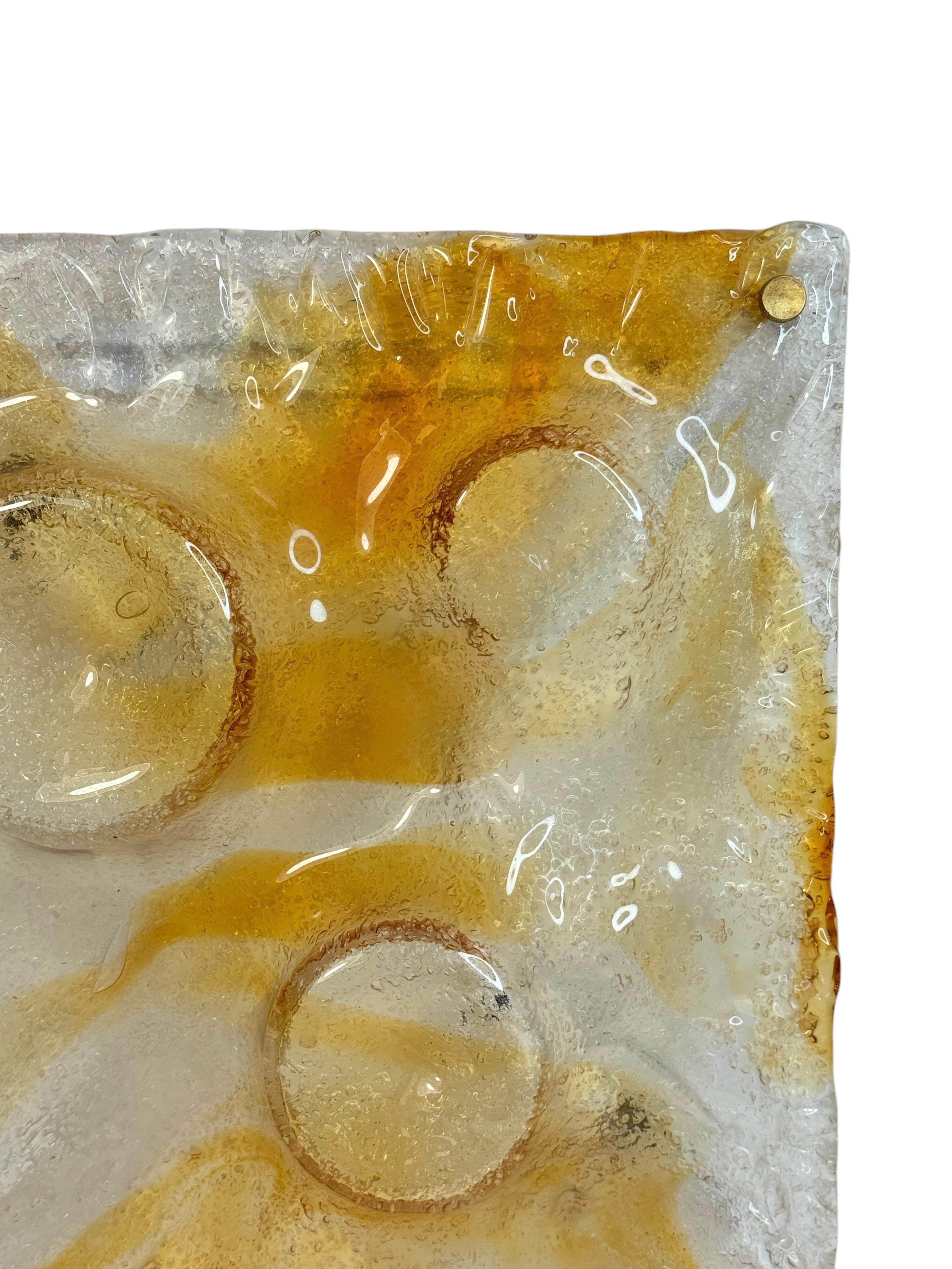 Impresionante Lámpara de Pared de Cristal de Murano, Italia Moderna de Mediados de Siglo Mazzega Años 70 Italiano en venta