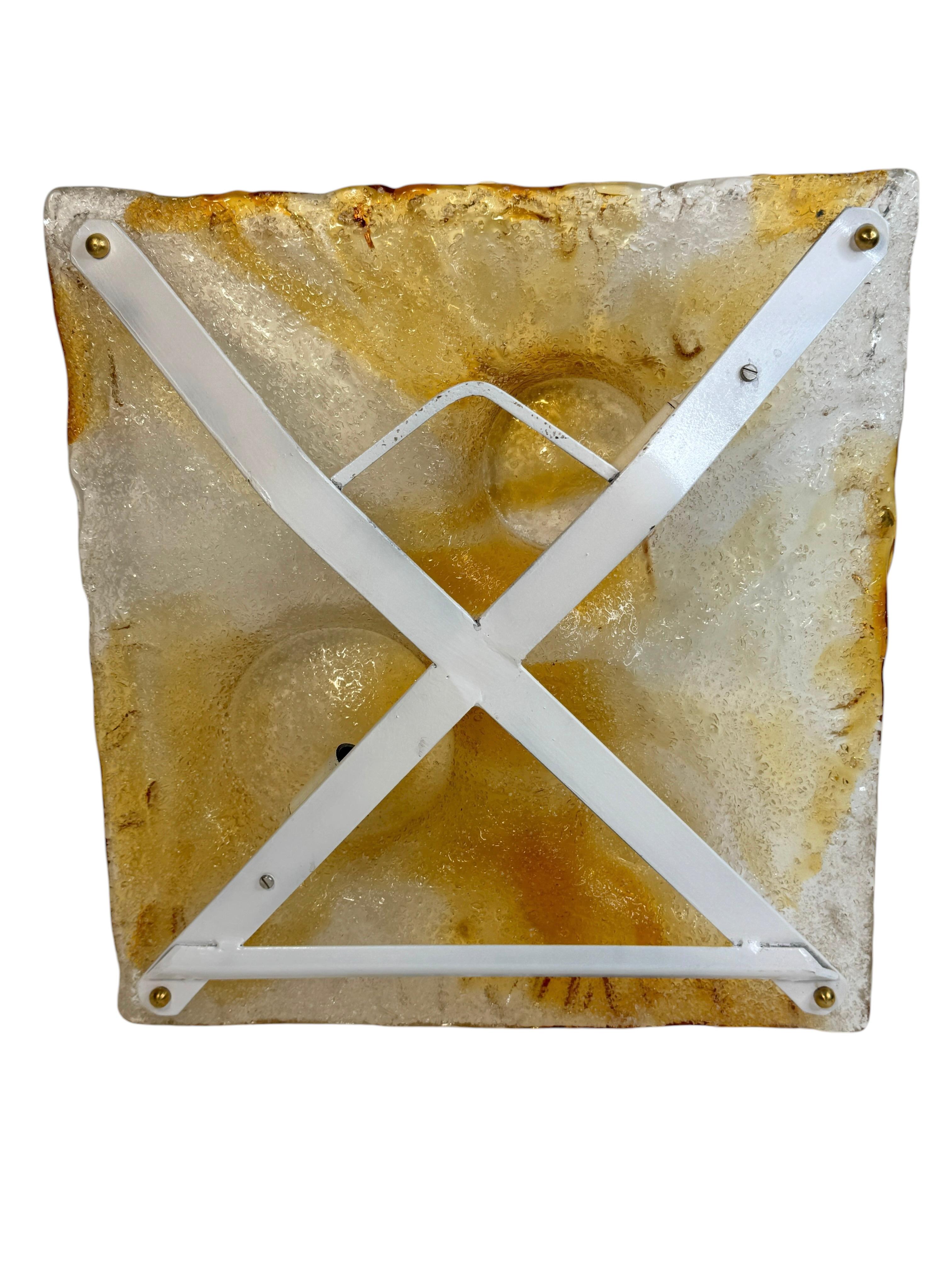 Impresionante Lámpara de Pared de Cristal de Murano, Italia Moderna de Mediados de Siglo Mazzega Años 70 finales del siglo XX en venta