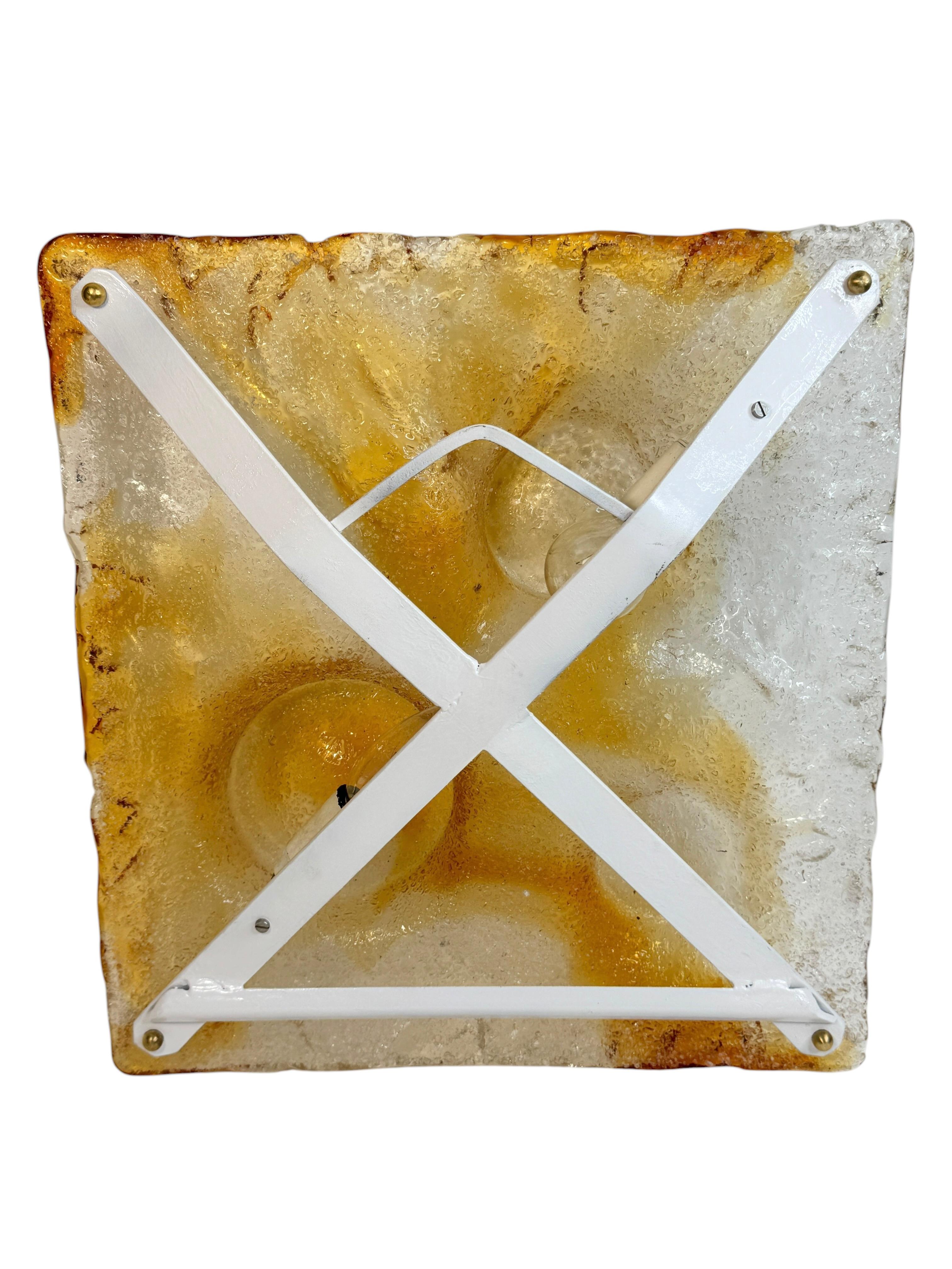 Impresionante Lámpara de Pared de Cristal de Murano, Italia Moderna de Mediados de Siglo Mazzega Años 70 finales del siglo XX en venta