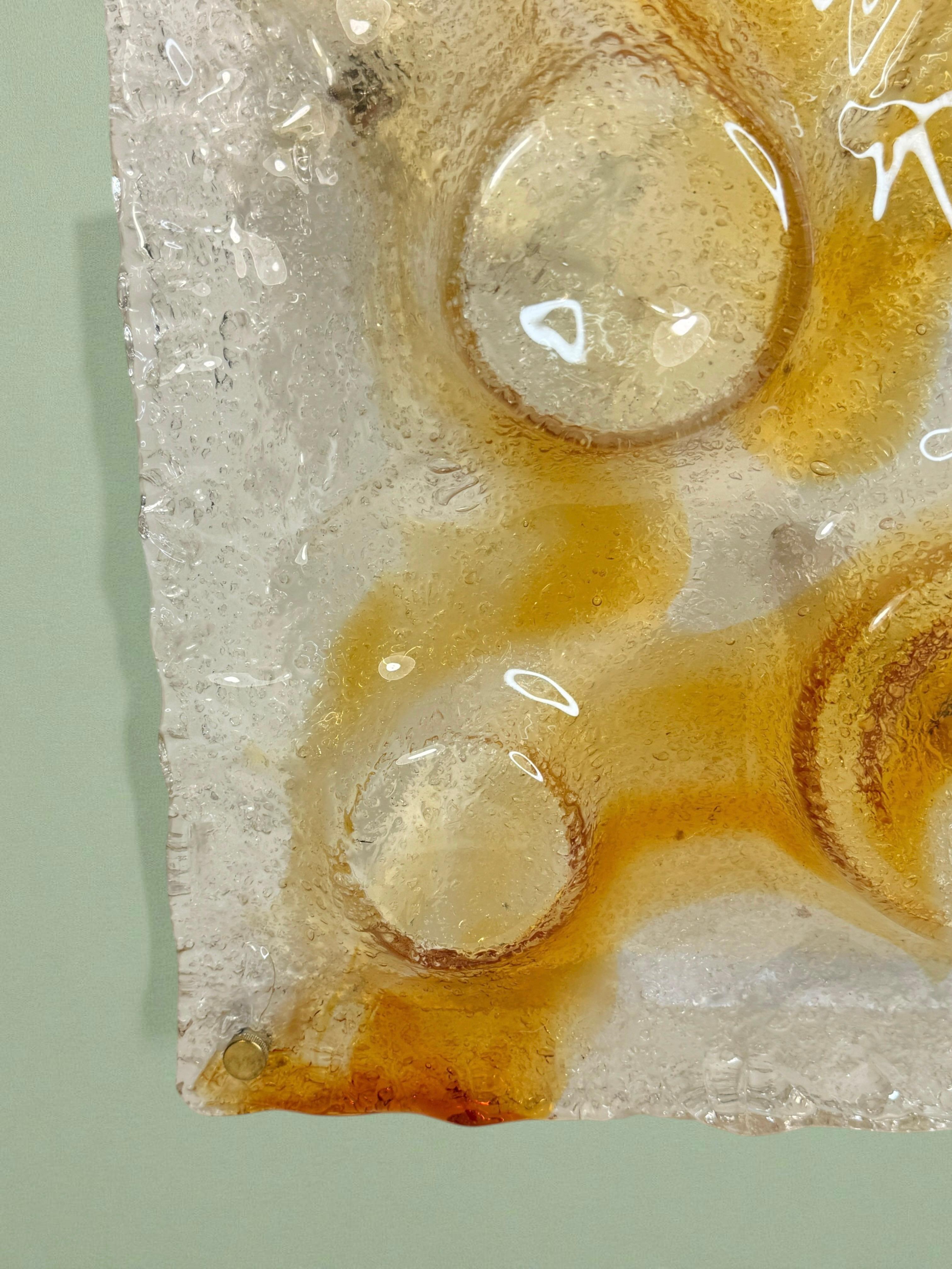 Impresionante Lámpara de Pared de Cristal de Murano, Italia Moderna de Mediados de Siglo Mazzega Años 70 en venta 1