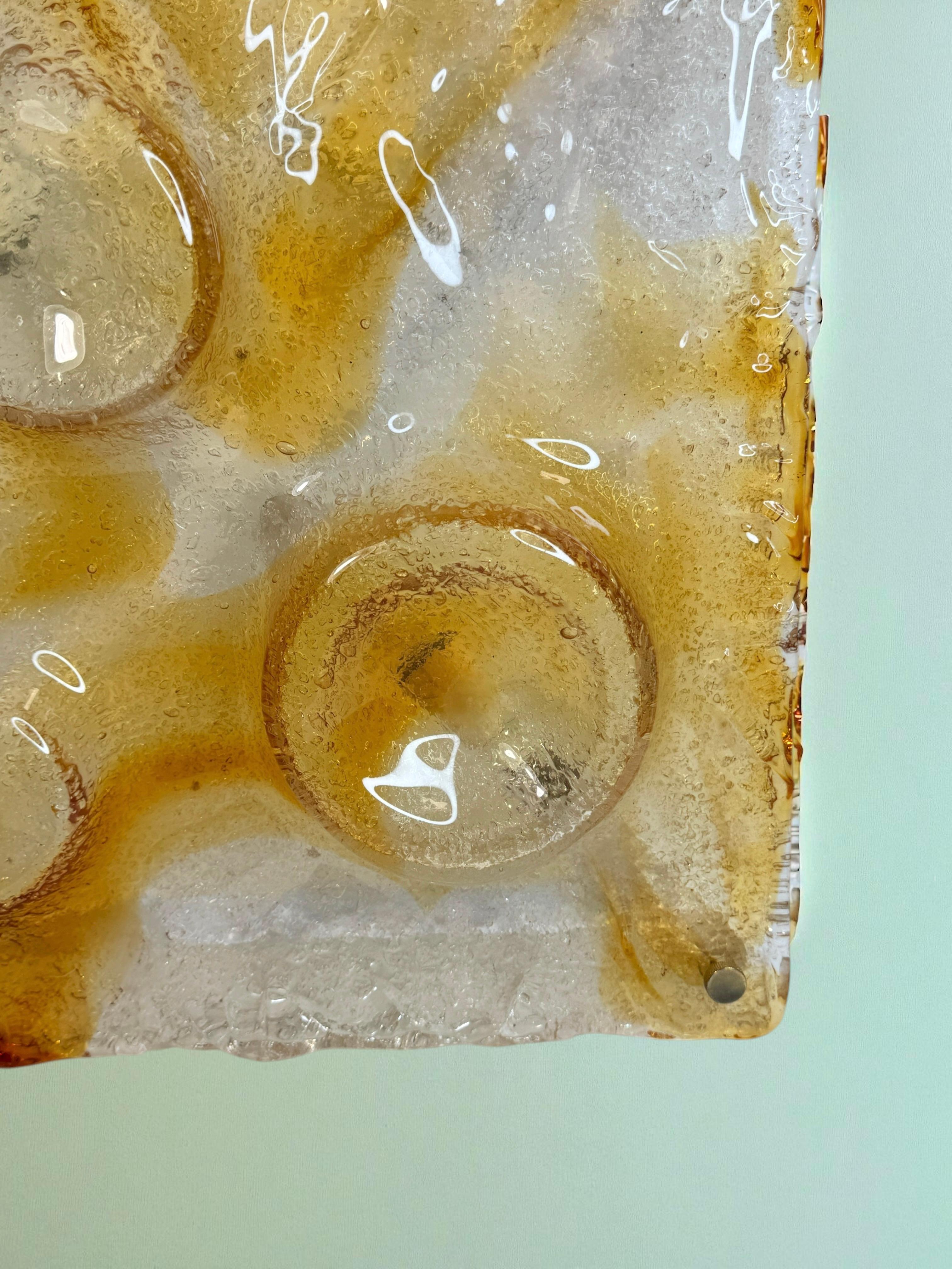 Impresionante Lámpara de Pared de Cristal de Murano, Italia Moderna de Mediados de Siglo Mazzega Años 70 en venta 2