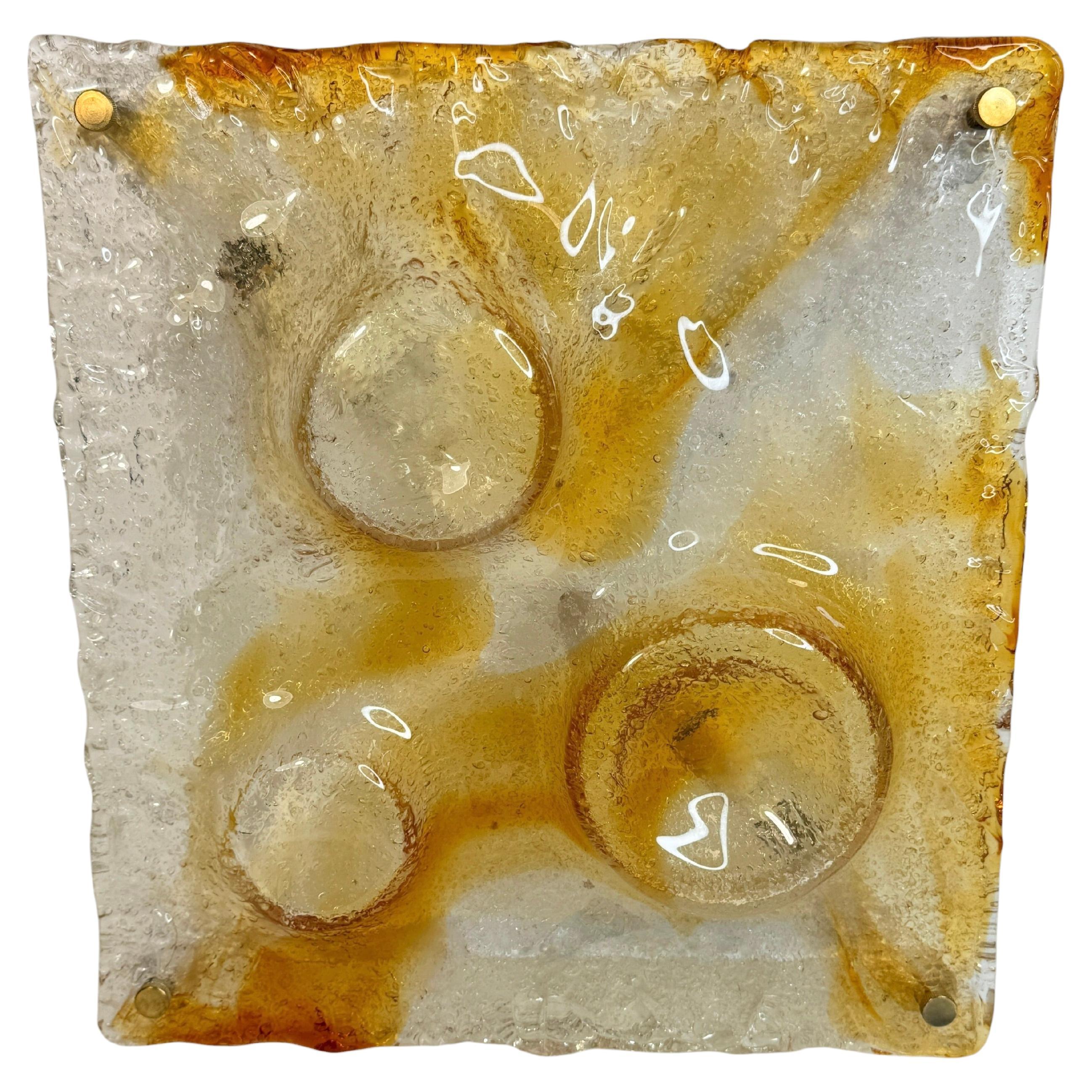 Impresionante Lámpara de Pared de Cristal de Murano, Italia Moderna de Mediados de Siglo Mazzega Años 70