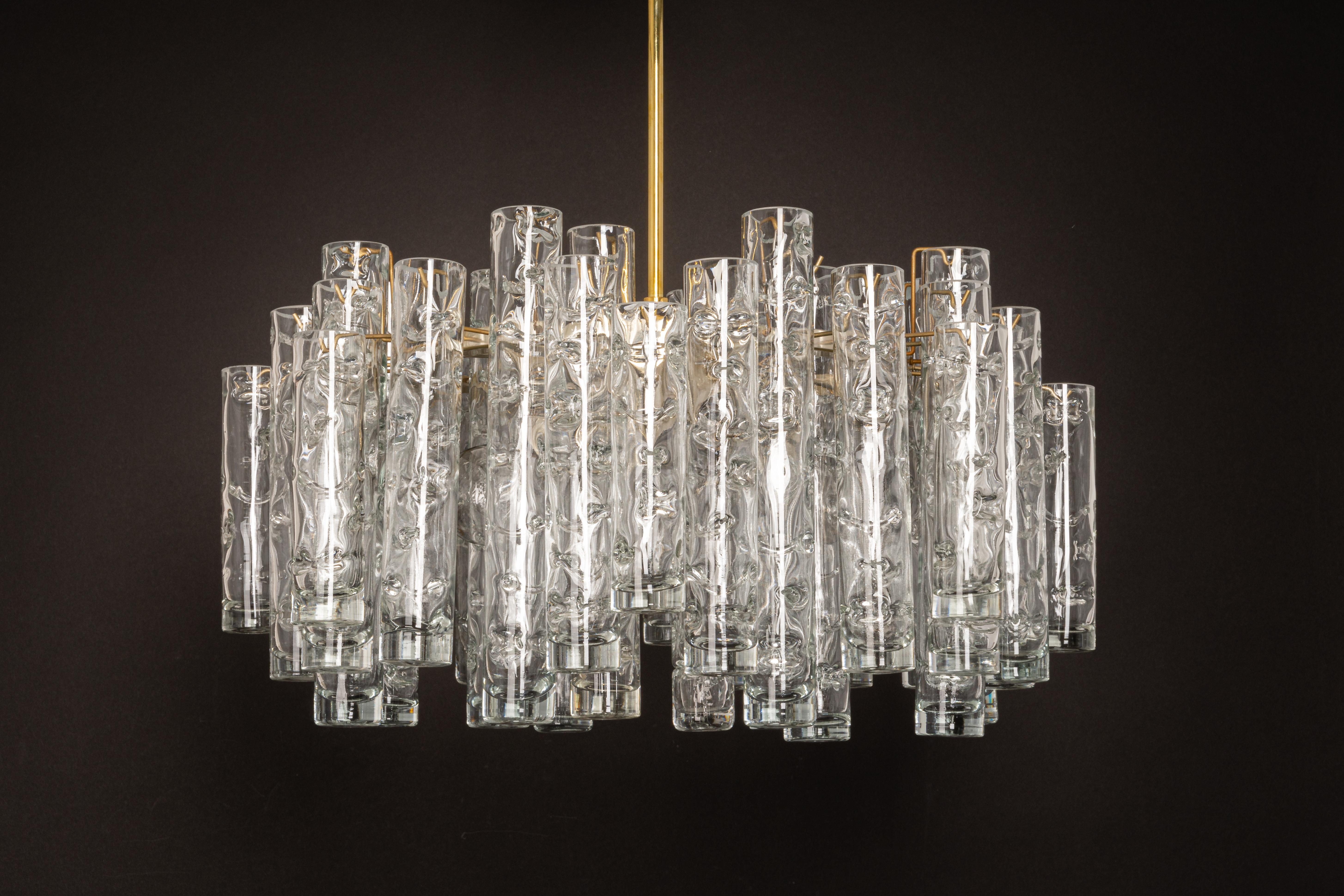 Stunning Murano Glass Tubes Chandelier by Doria, Germany, 1960s 4