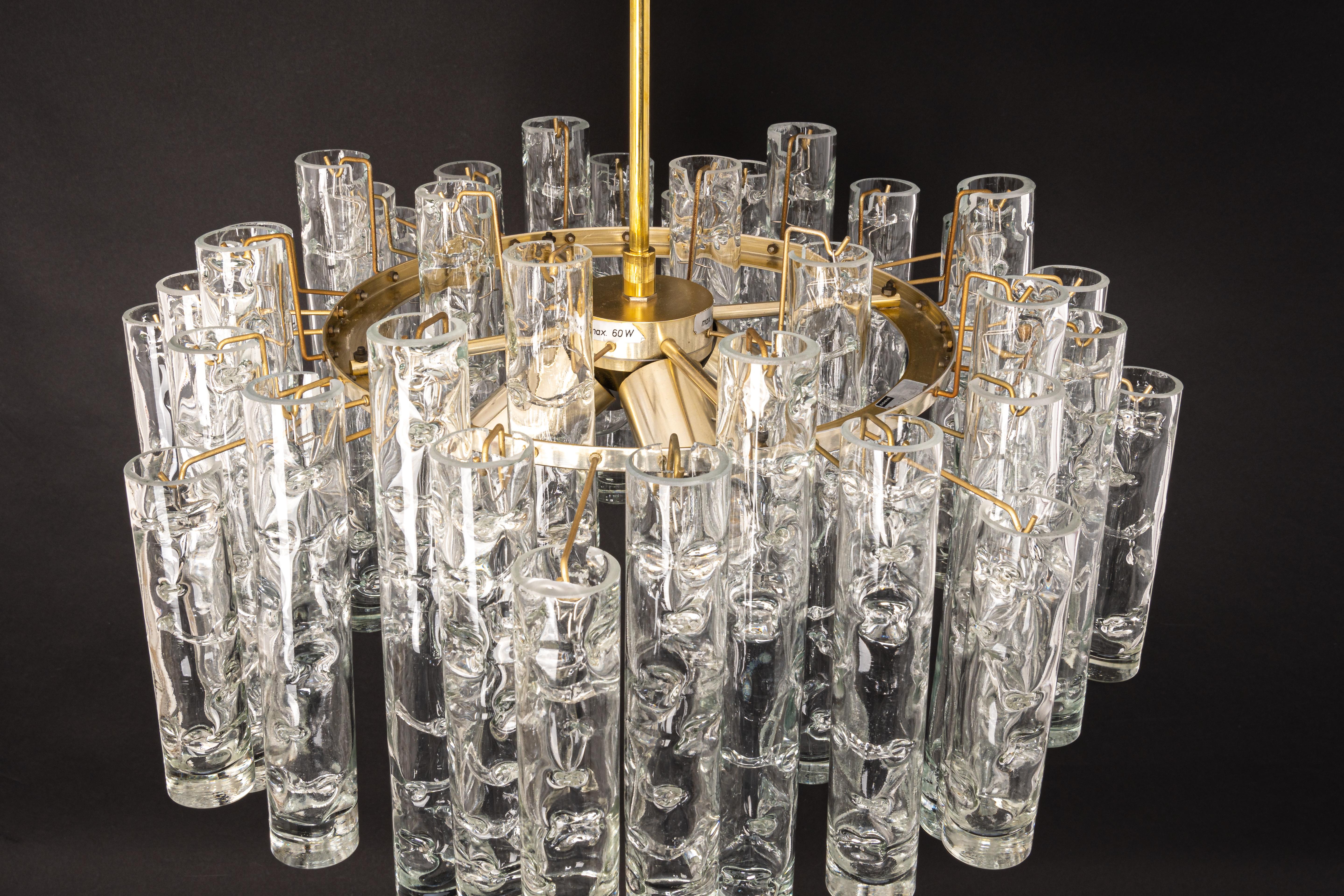 Stunning Murano Glass Tubes Chandelier by Doria, Germany, 1960s 5