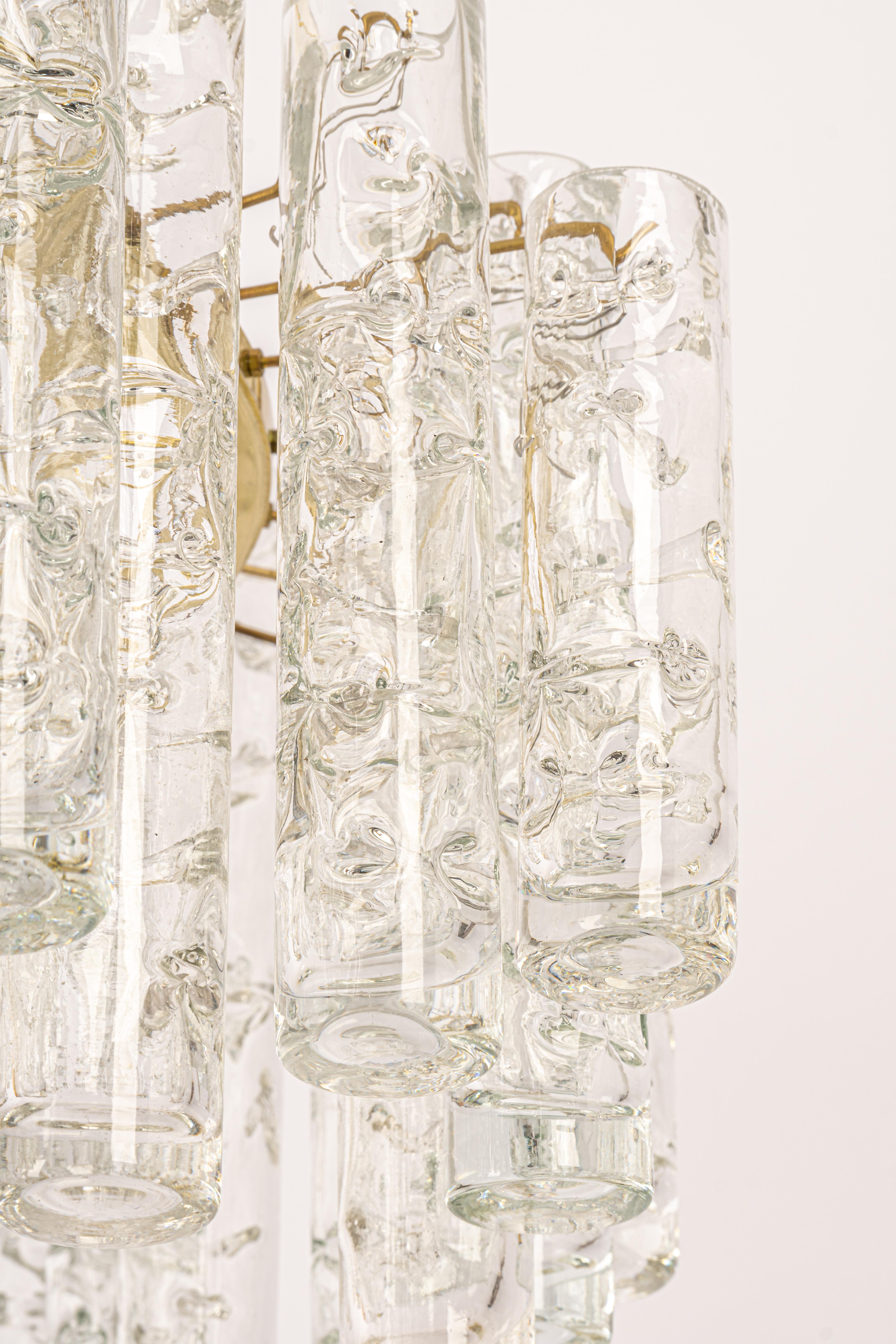Mid-Century Modern 1 of 4 Stunning Murano Glass Tubes Chandelier by Doria, Germany, 1960s For Sale