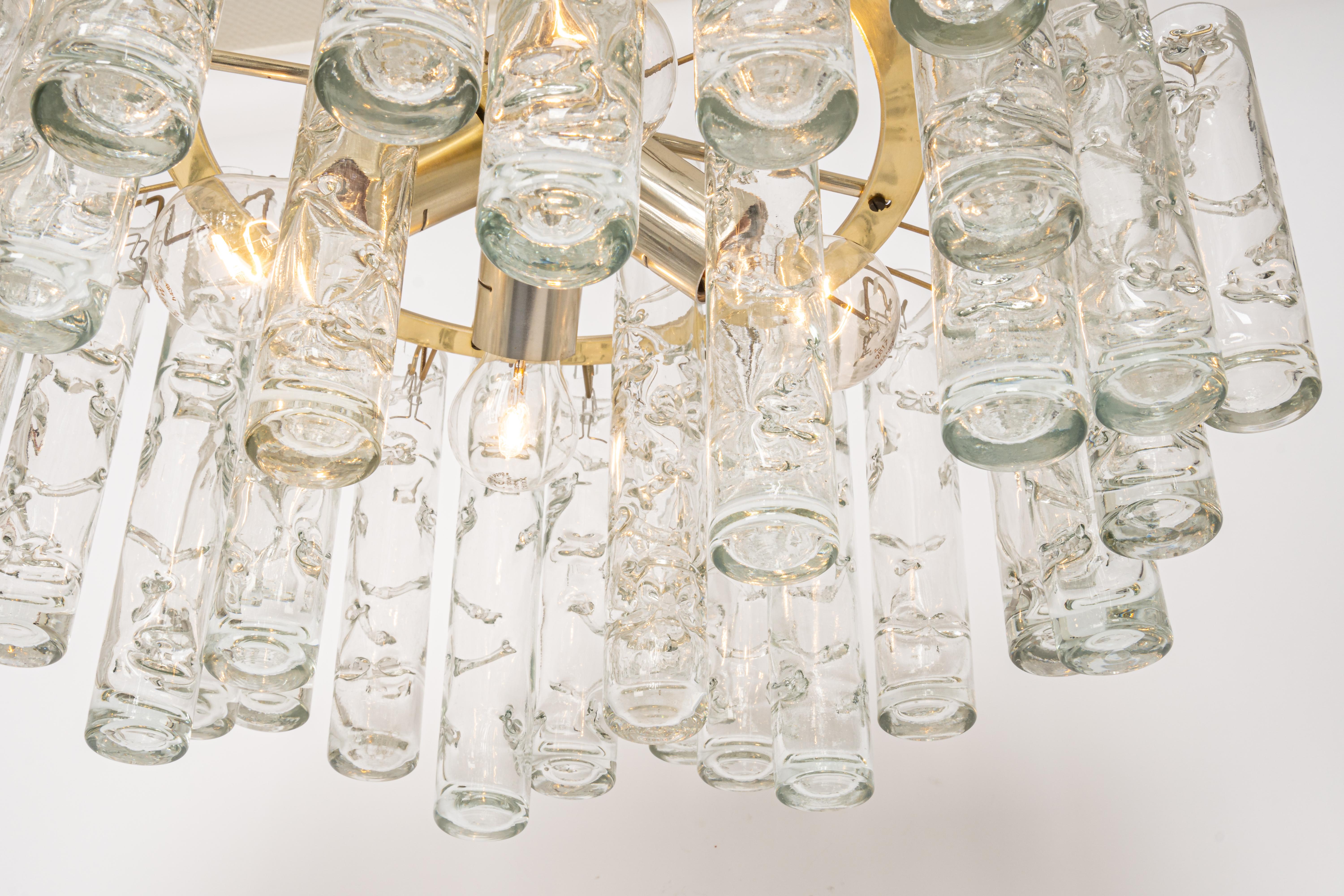 Stunning Murano Glass Tubes Chandelier by Doria, Germany, 1960s 2