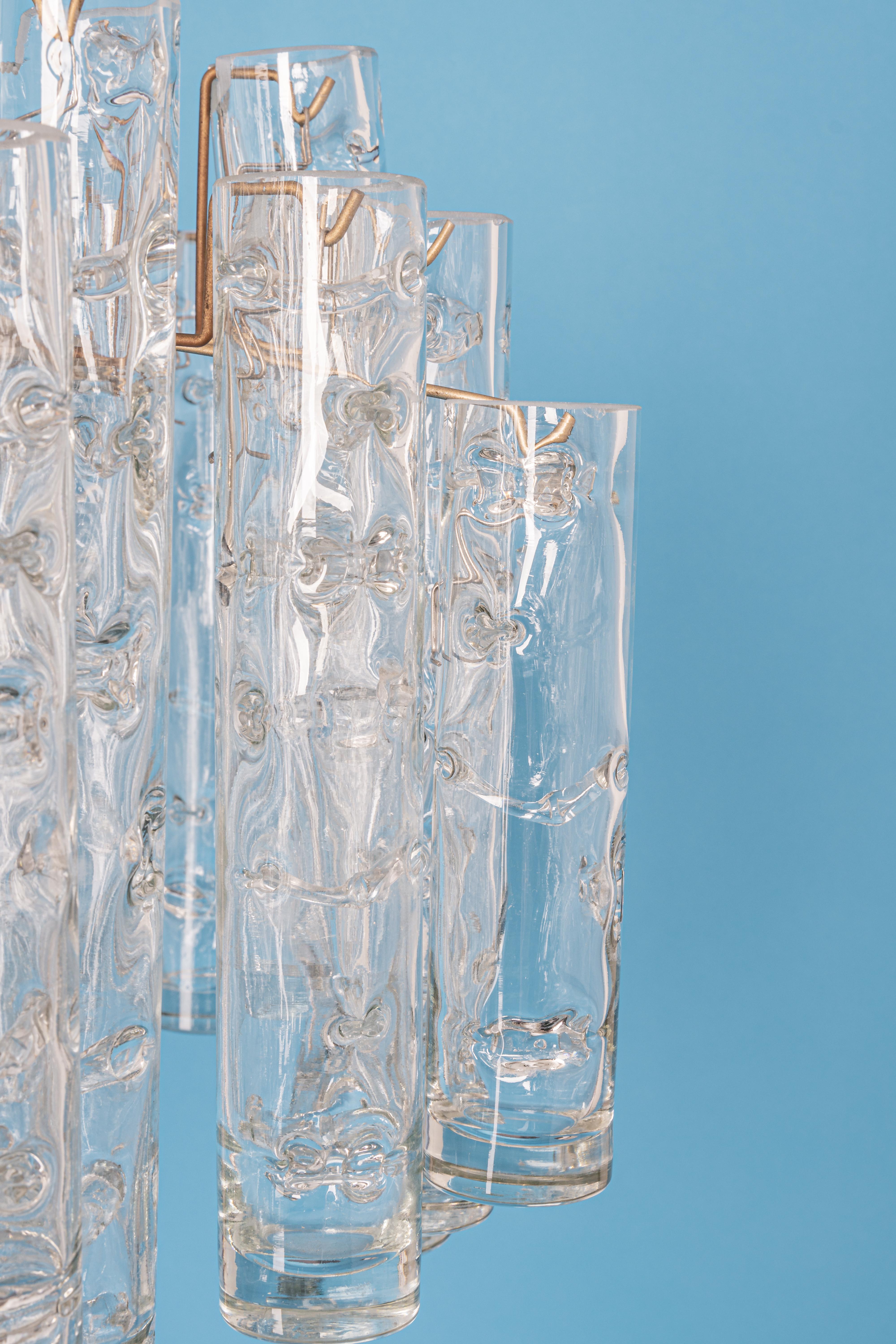 Stunning Murano Glass Tubes Chandelier by Doria, Germany, 1960s 3