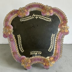 Stunning Murano Glass Vanity Table Mirror 1940s, Italy Venetian Venice