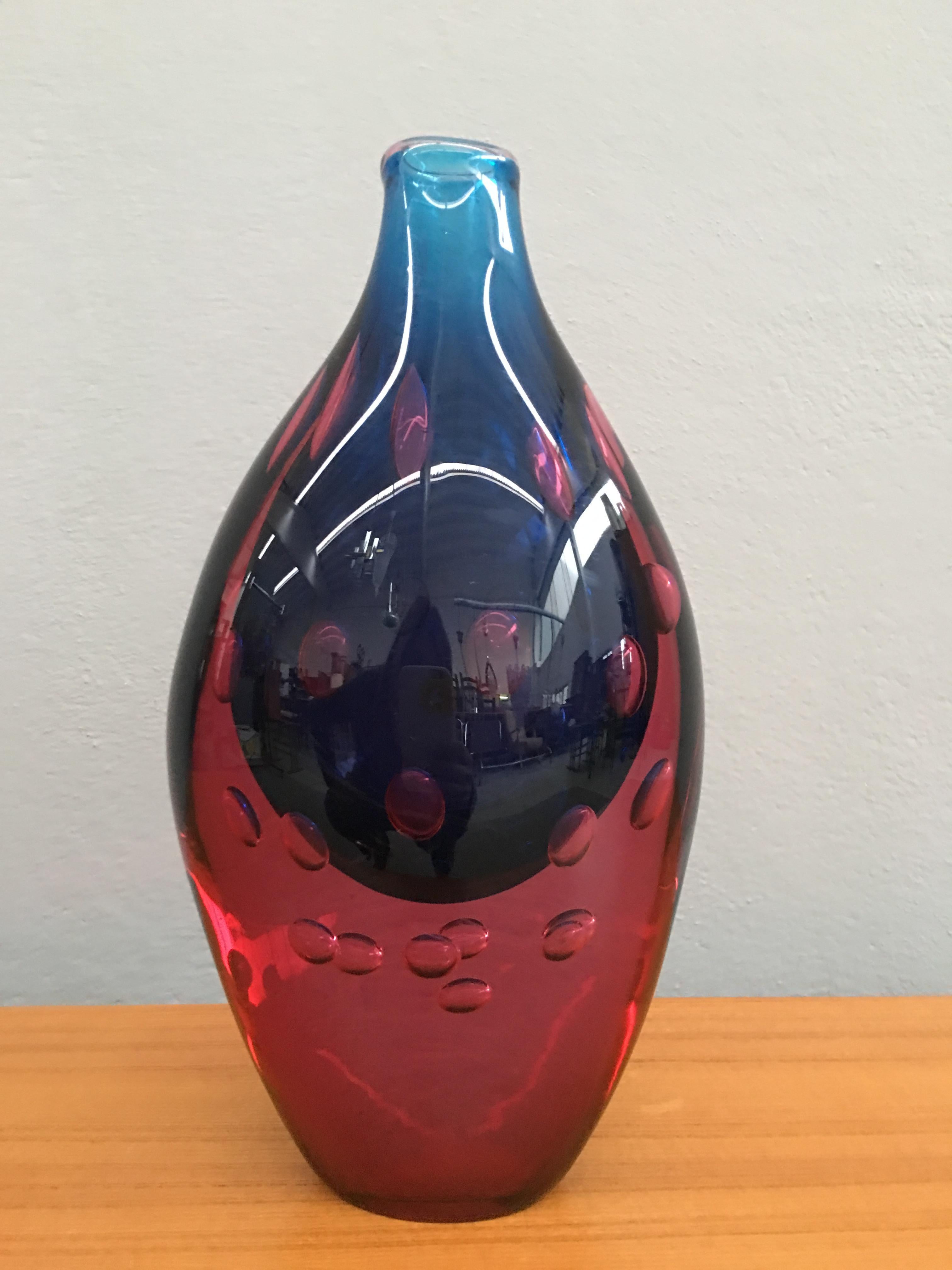 Stunning Murano Glass Vase Attributed to Salviati In Excellent Condition In Piacenza, Italy