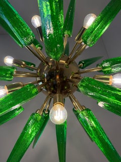 Stunning Murano Green Sputnik Chandelier
