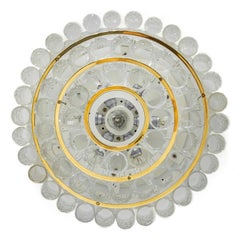 1 of 2 Stunning Murano Ice Glass Tubes Chandelier by Doria, Germany, 1960s