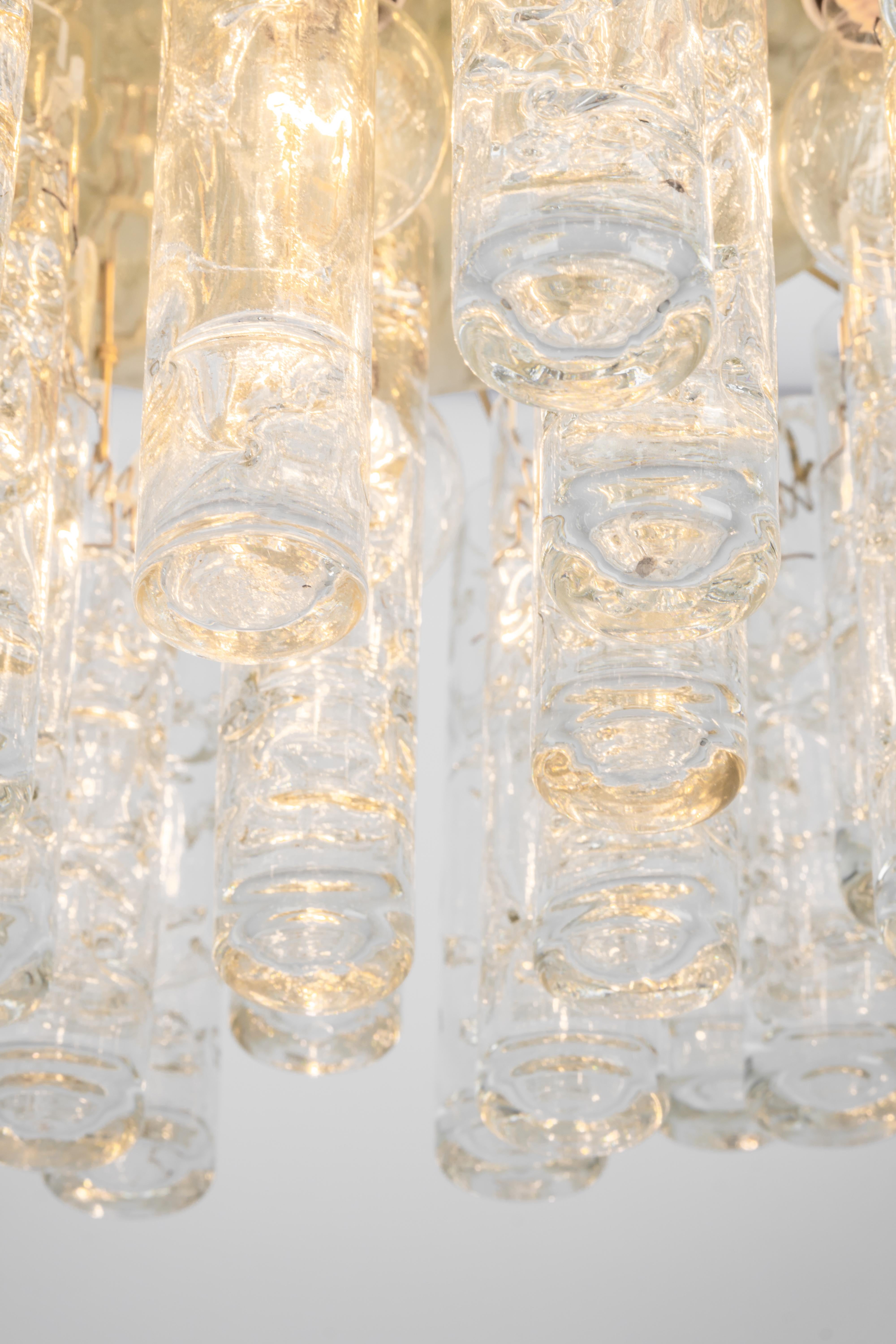 Atemberaubende Murano-Eisglasröhren Einbaubeleuchtung von Doria, Deutschland, 1960er Jahre im Angebot 4