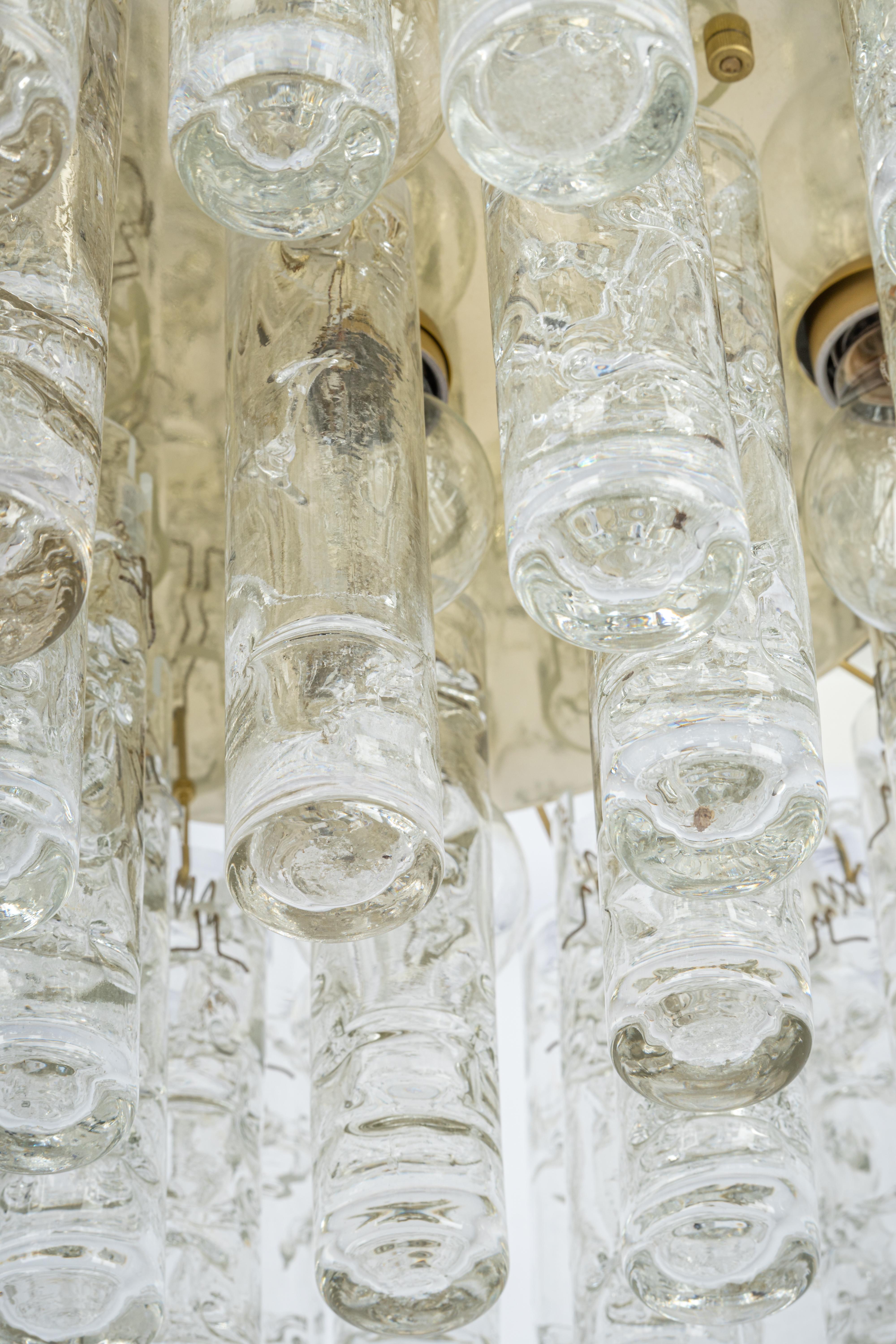 Atemberaubende Murano-Eisglasröhren Einbaubeleuchtung von Doria, Deutschland, 1960er Jahre im Zustand „Gut“ im Angebot in Aachen, NRW