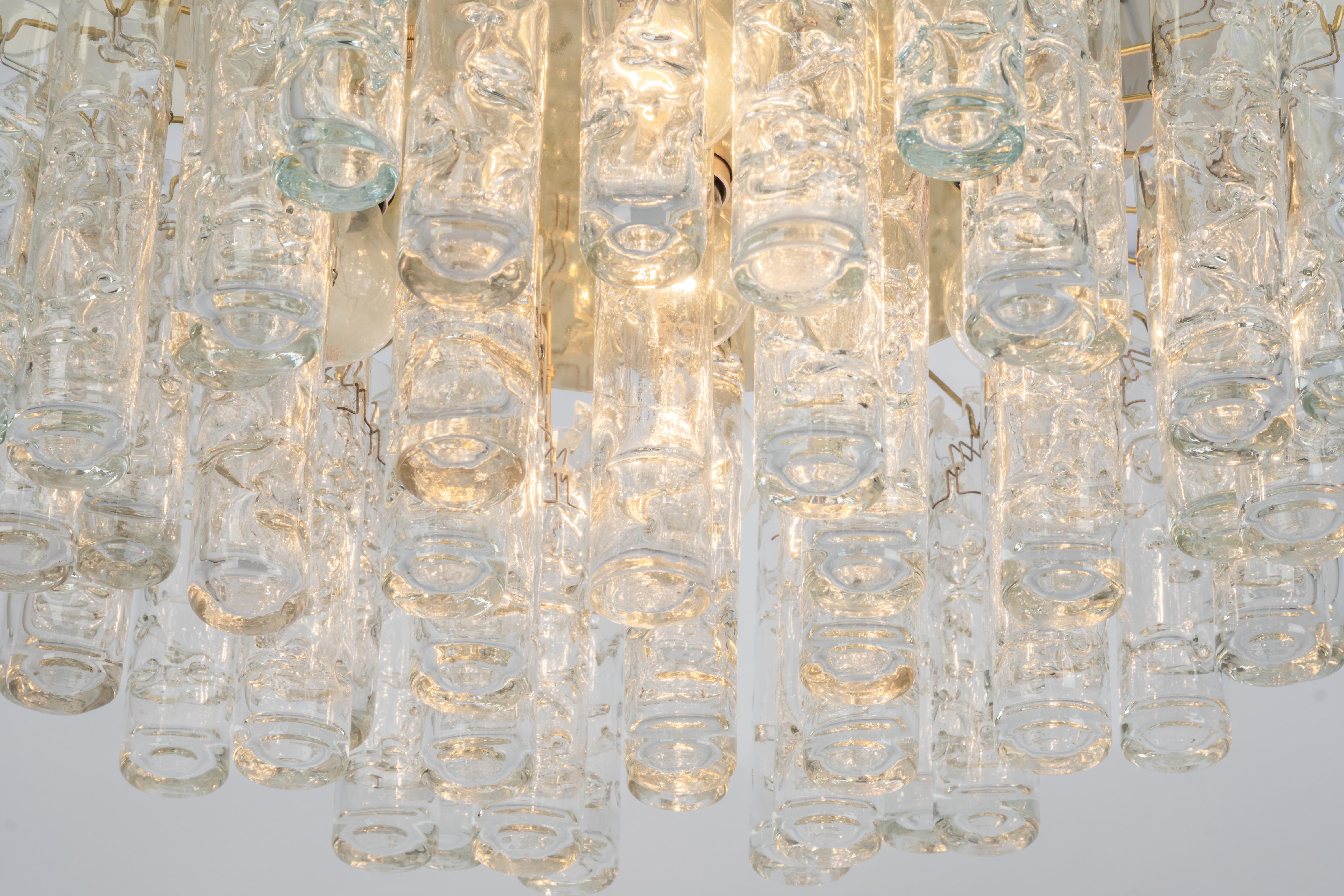 Atemberaubende Murano-Eisglasröhren Einbaubeleuchtung von Doria, Deutschland, 1960er Jahre im Angebot 2