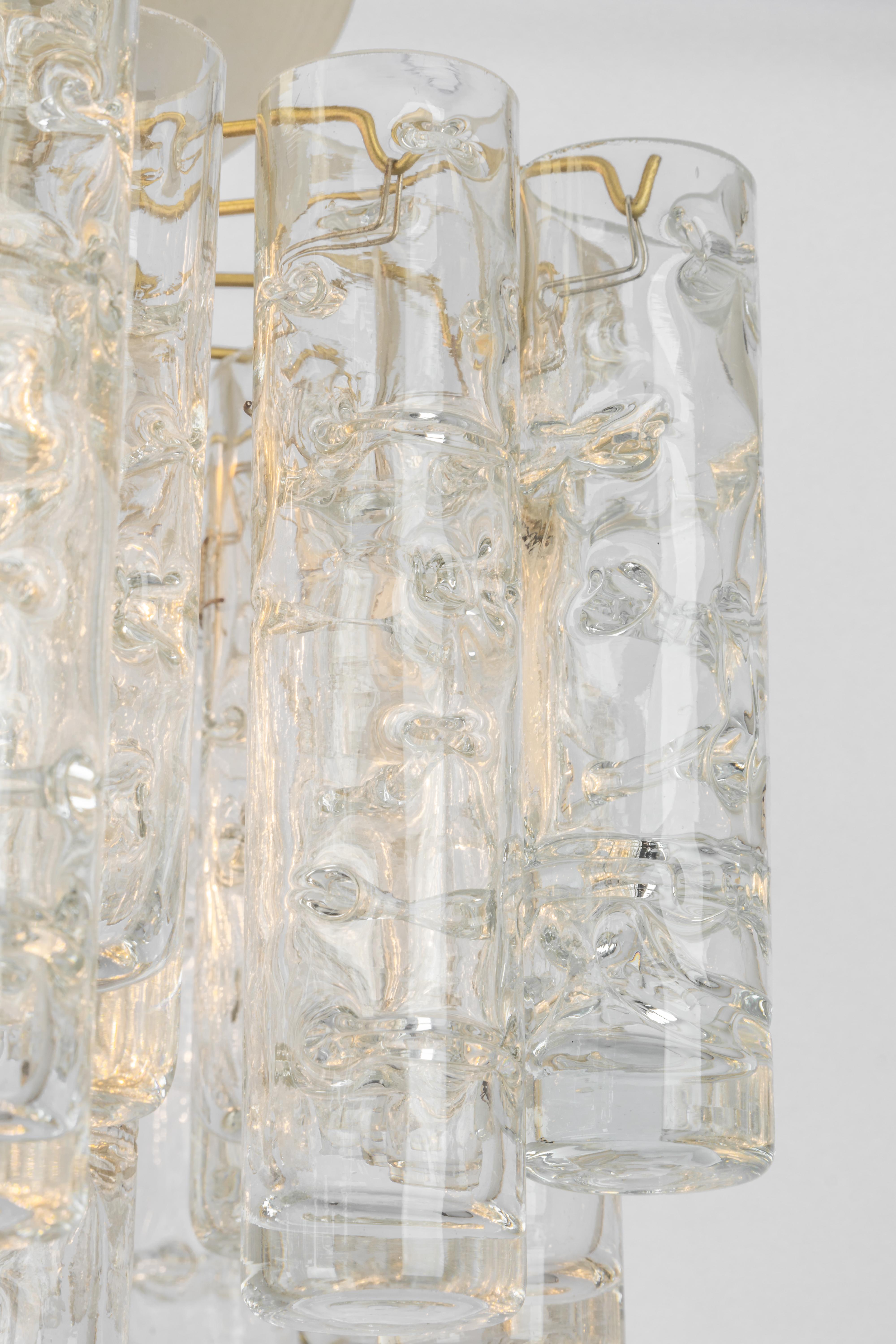 Atemberaubende Murano-Eisglasröhren Einbaubeleuchtung von Doria, Deutschland, 1960er Jahre im Angebot 3