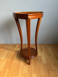 Stunning Nancy Style Art Nouveau Nutwood Triangle Shape Table / Plant Stand 1900