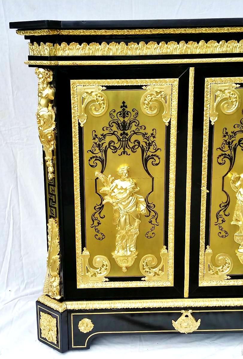 Mid-19th Century Stunning Napoleon III Boulle Cabinet by Befort Jeune, France, 19th Century