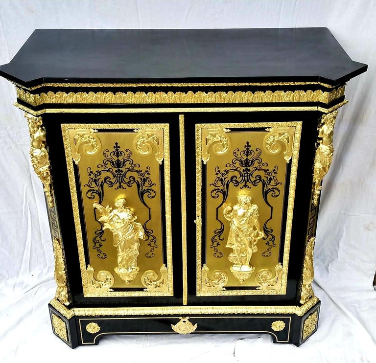 Stunning Napoleon III Boulle Cabinet by Befort Jeune, France, 19th Century 1