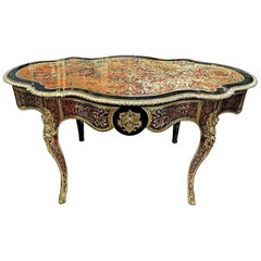 Antique Stunning Napoleon III Large Table in Boulle Marquetry, France, 19th Century