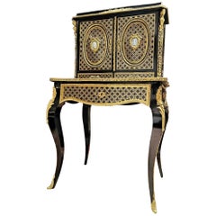 Stunning Napoleonon III Wedgewood Boulle Marquetry Secretary Cabinet France