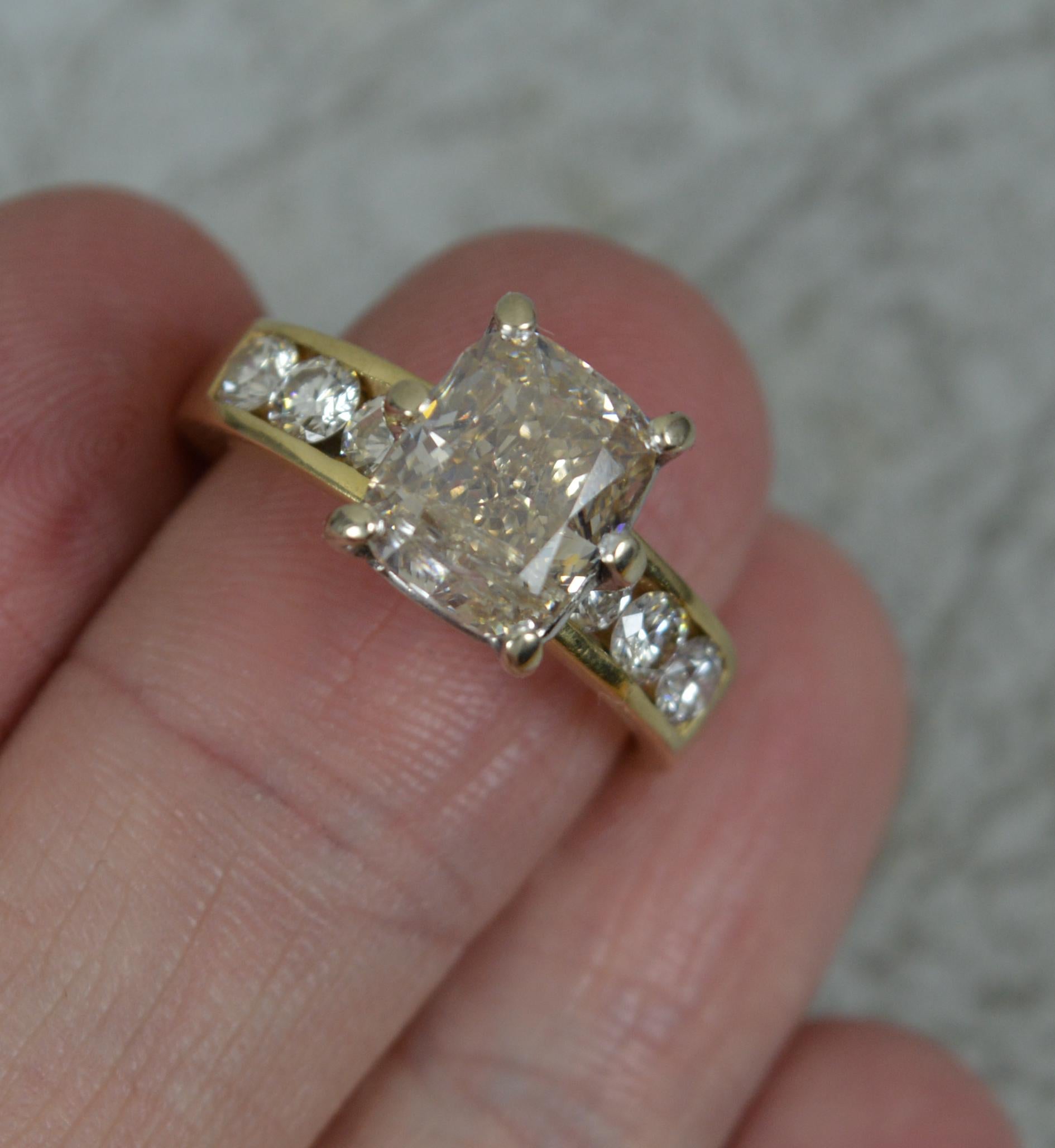  Bague de fiançailles en or 18 carats et diamants naturels de 3,15 carats Pour femmes 