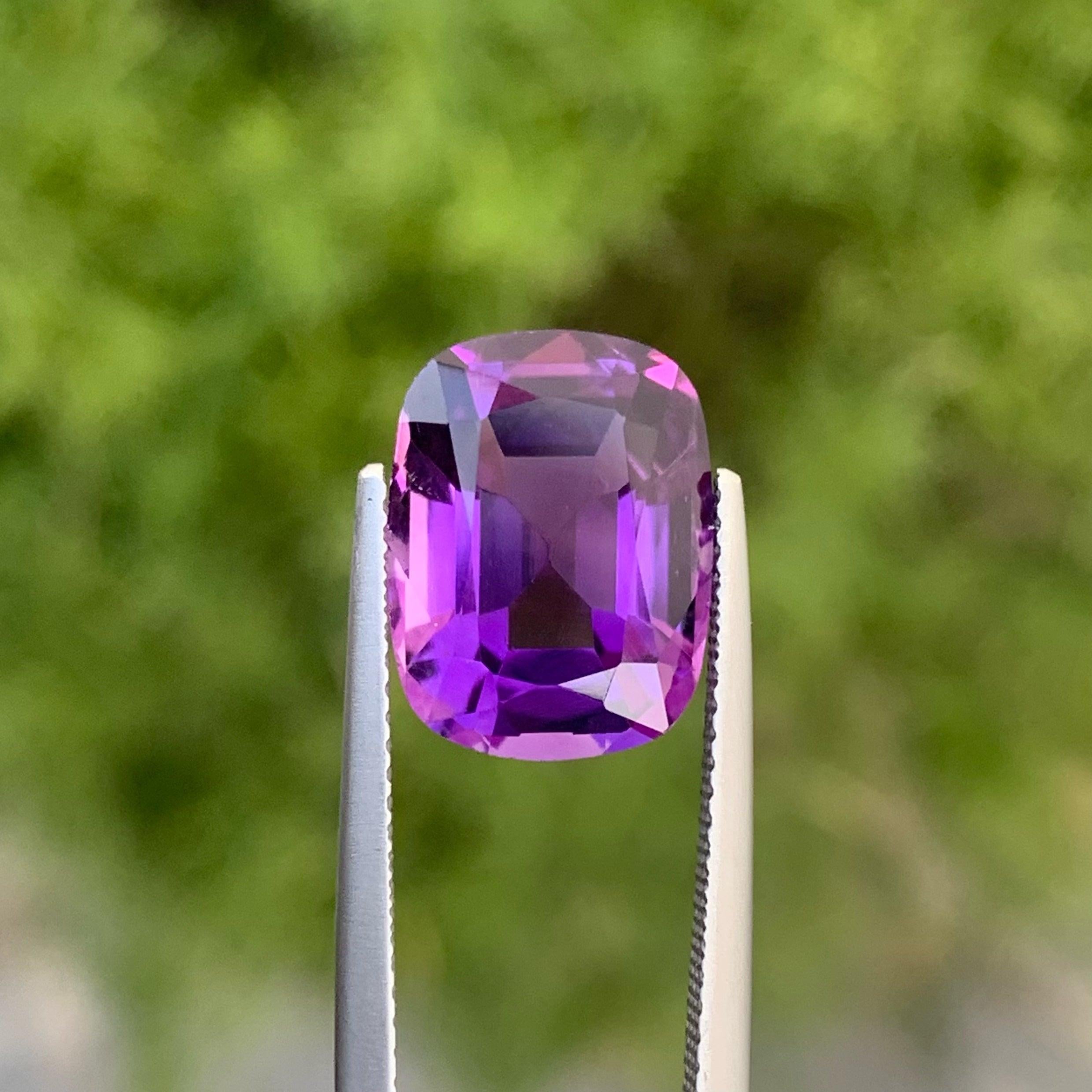 Stunning Natural Purple Amethyst Gemstone, available for sale at wholesale natural high quality Cushion shape 5.35 carats faceted Cushion Cut  amethyst from Brazil.

 Product Information:
GEMSTONE TYPE:	Stunning Natural Purple Amethyst