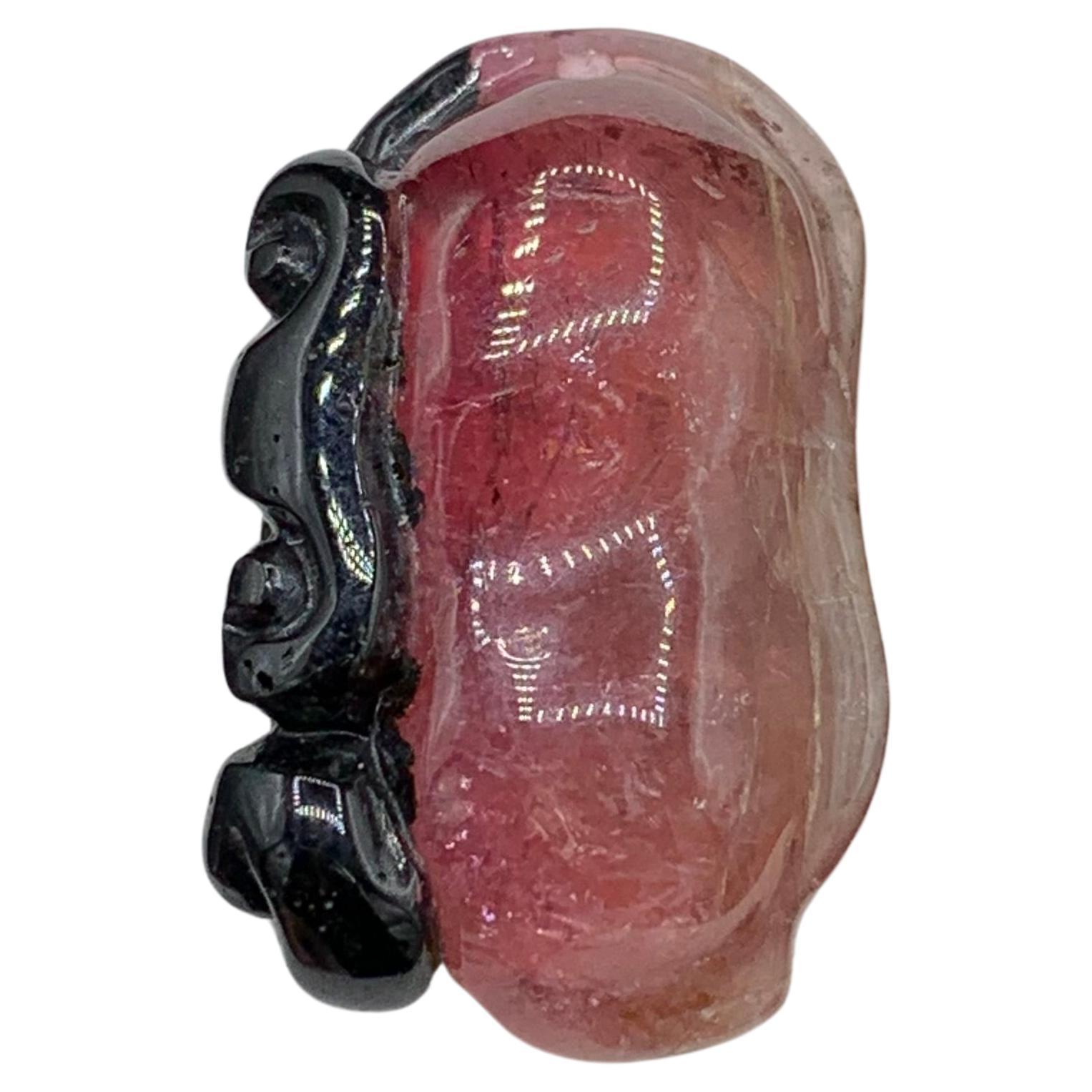 26.70 Carats Natural Tri Color Tourmaline Drill Carving For Pendant Jewellery
