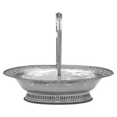 Splendido cestino neoclassico in argento antico di William Plummer 1782