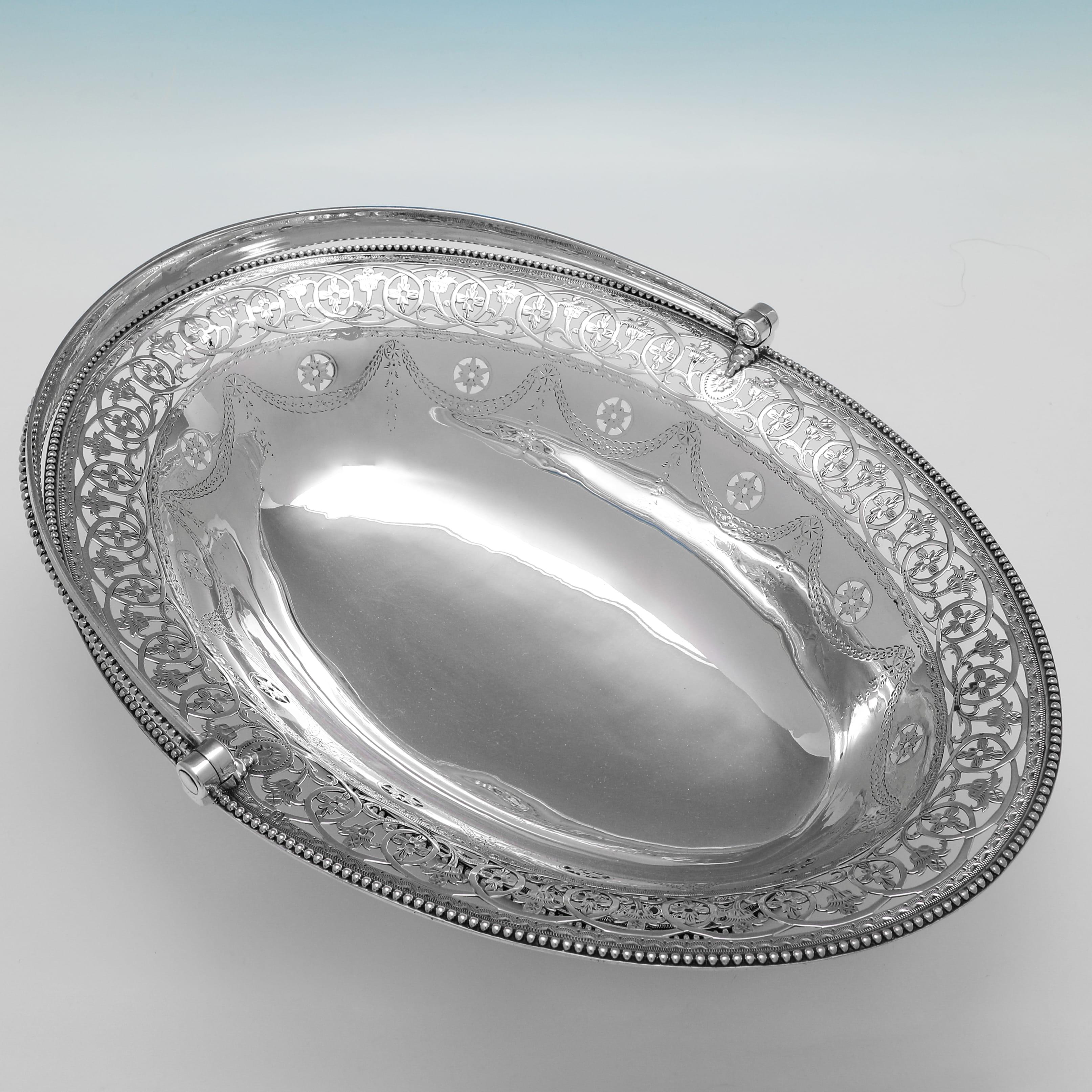 Impresionante cesta neoclásica antigua de plata de ley de William Plummer 1782 Neoclásico en venta