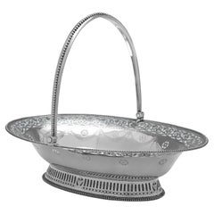 Stunning Neoclassical Antique sterling silver basket by William Plummer 1782