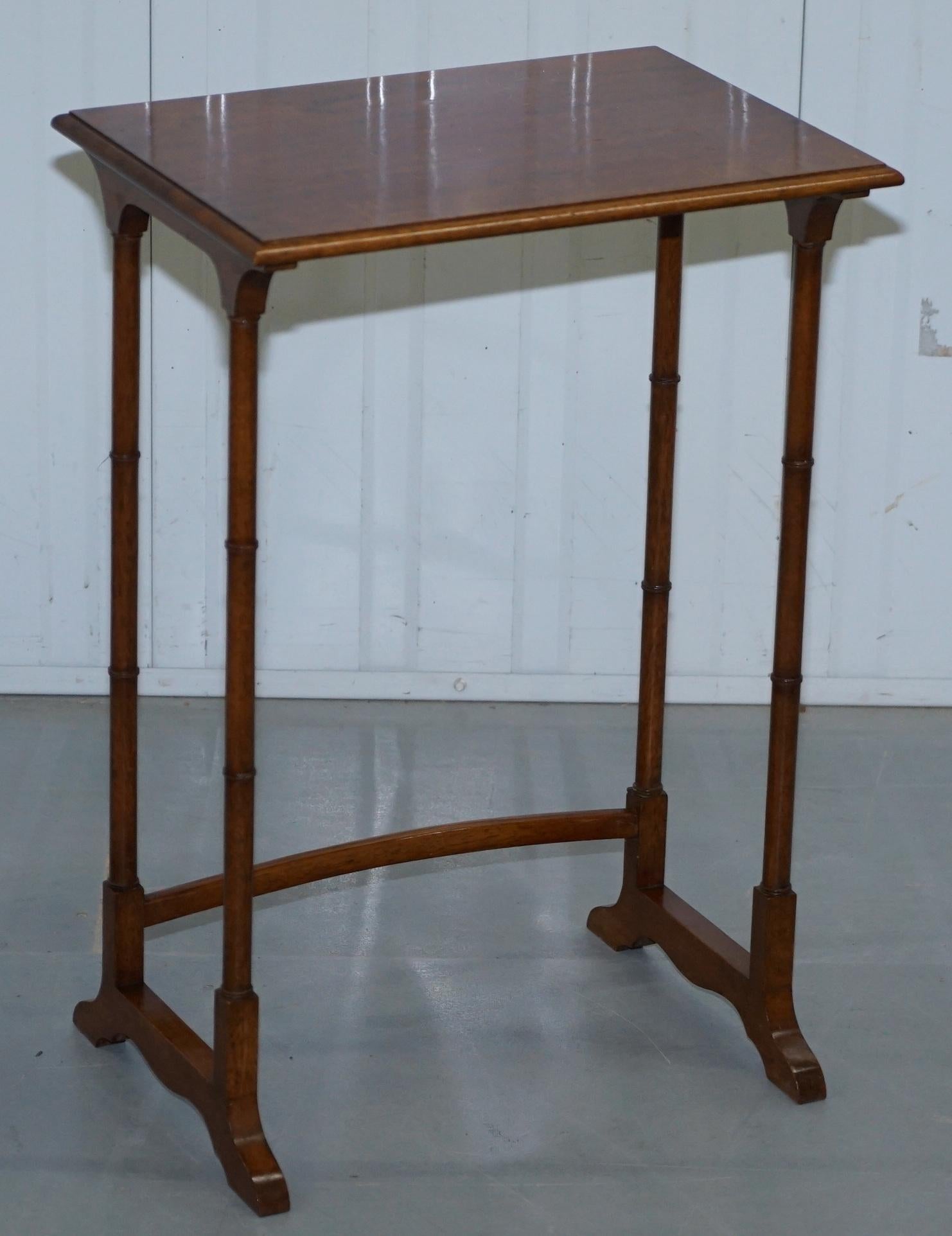 Stunning Nest of Four Georgian Nesting Tables Side Tables with Famboo Legs 6