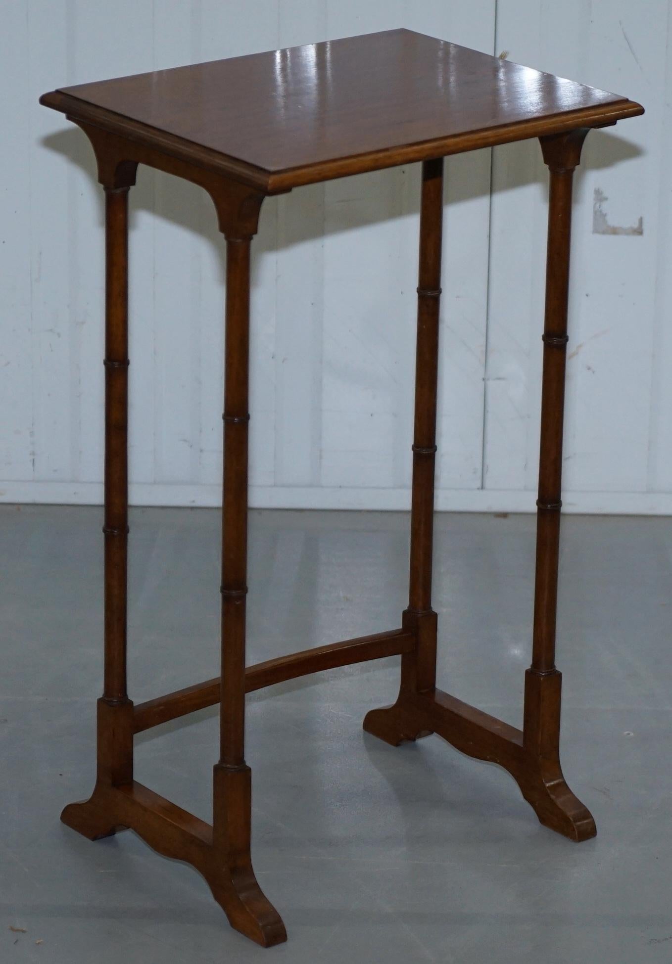 Stunning Nest of Four Georgian Nesting Tables Side Tables with Famboo Legs 10