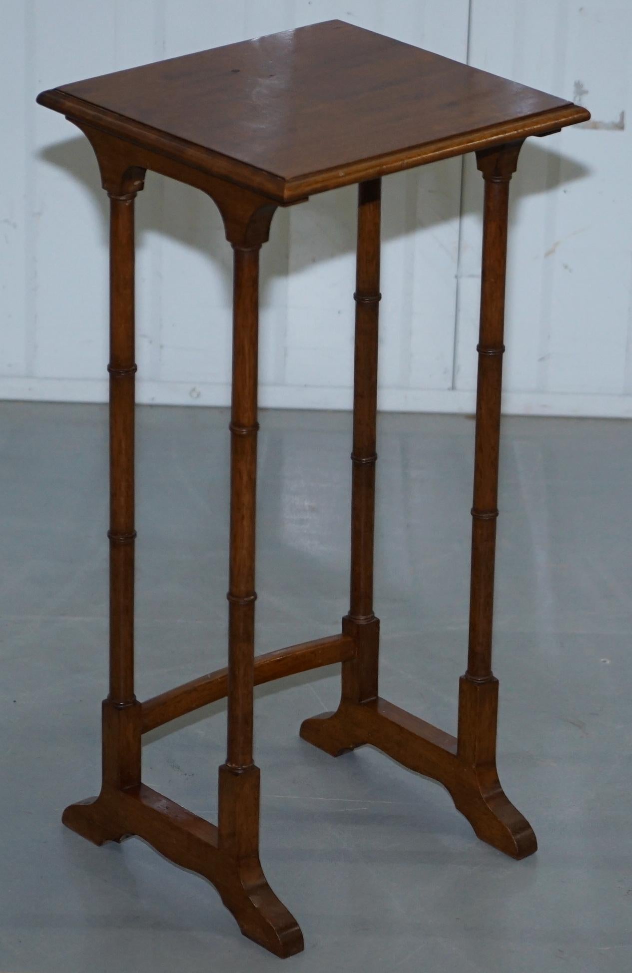 Stunning Nest of Four Georgian Nesting Tables Side Tables with Famboo Legs 13