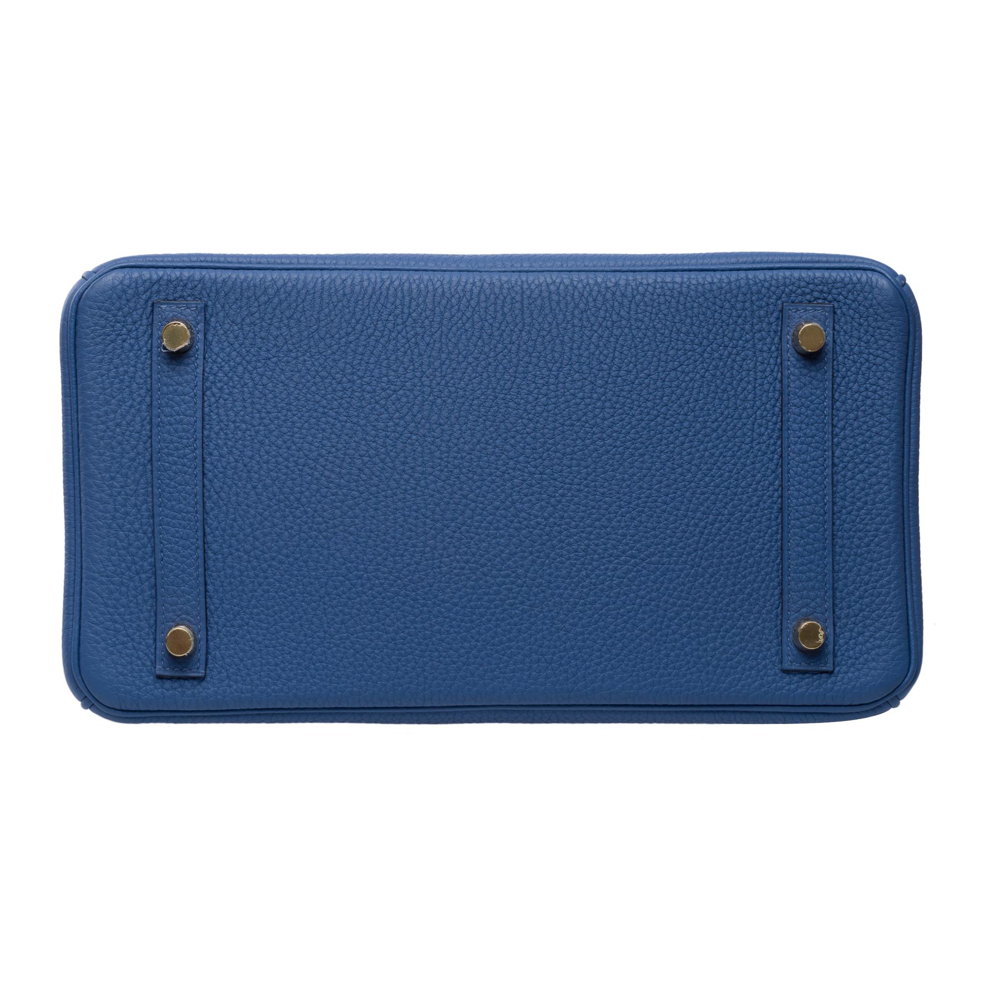 Stunning New Hermès Birkin 30 handbag in Blue Brighton Togo leather, GHW 7