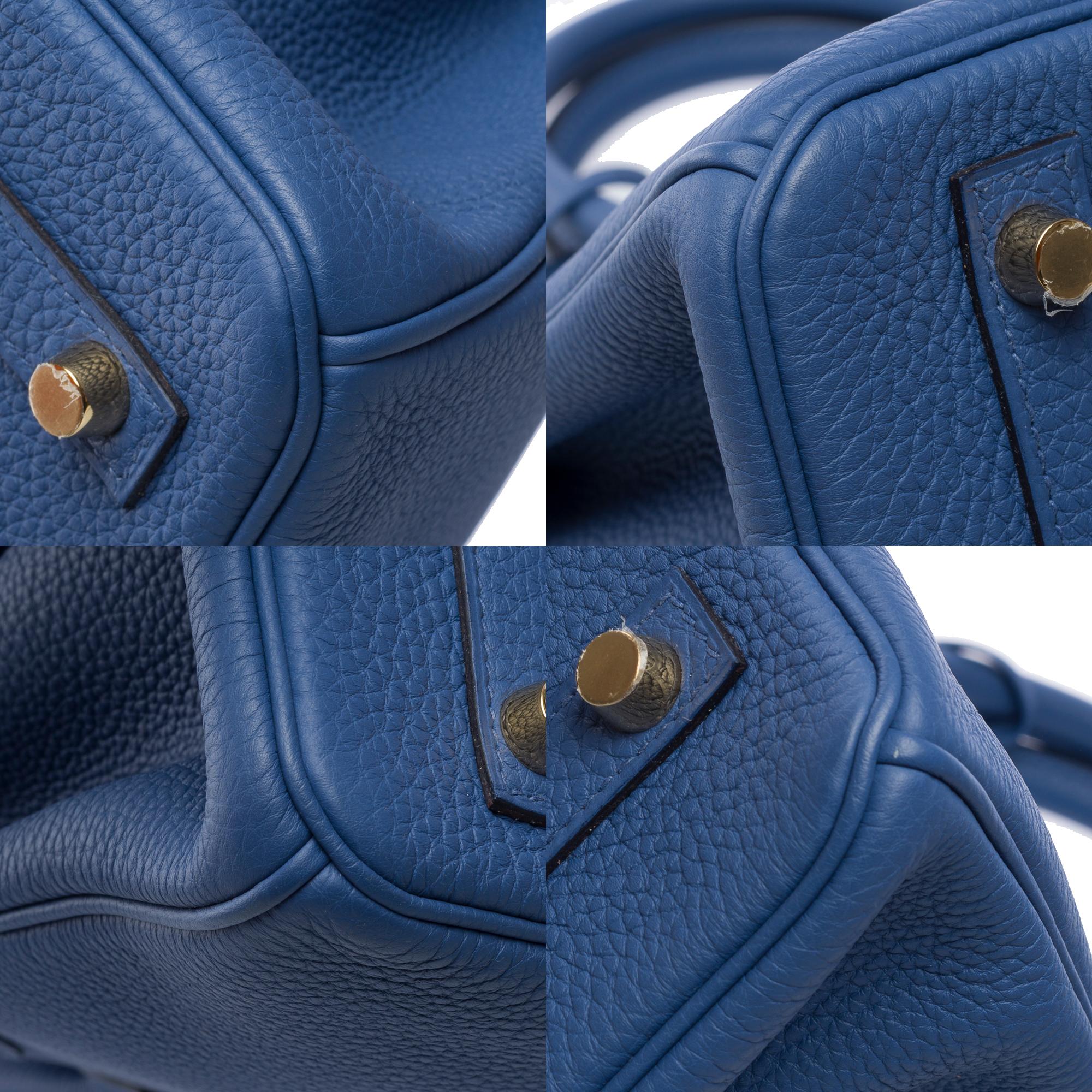 Stunning New Hermès Birkin 30 handbag in Blue Brighton Togo leather, GHW 8