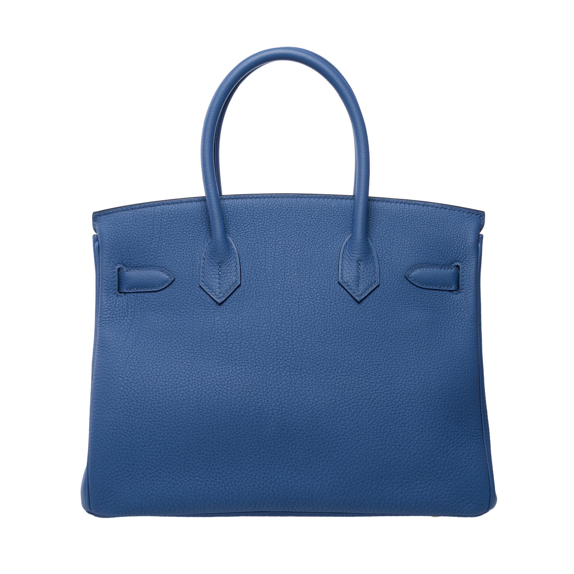 Stunning New Hermès Birkin 30 handbag in Blue Brighton Togo leather, GHW In New Condition In Paris, IDF