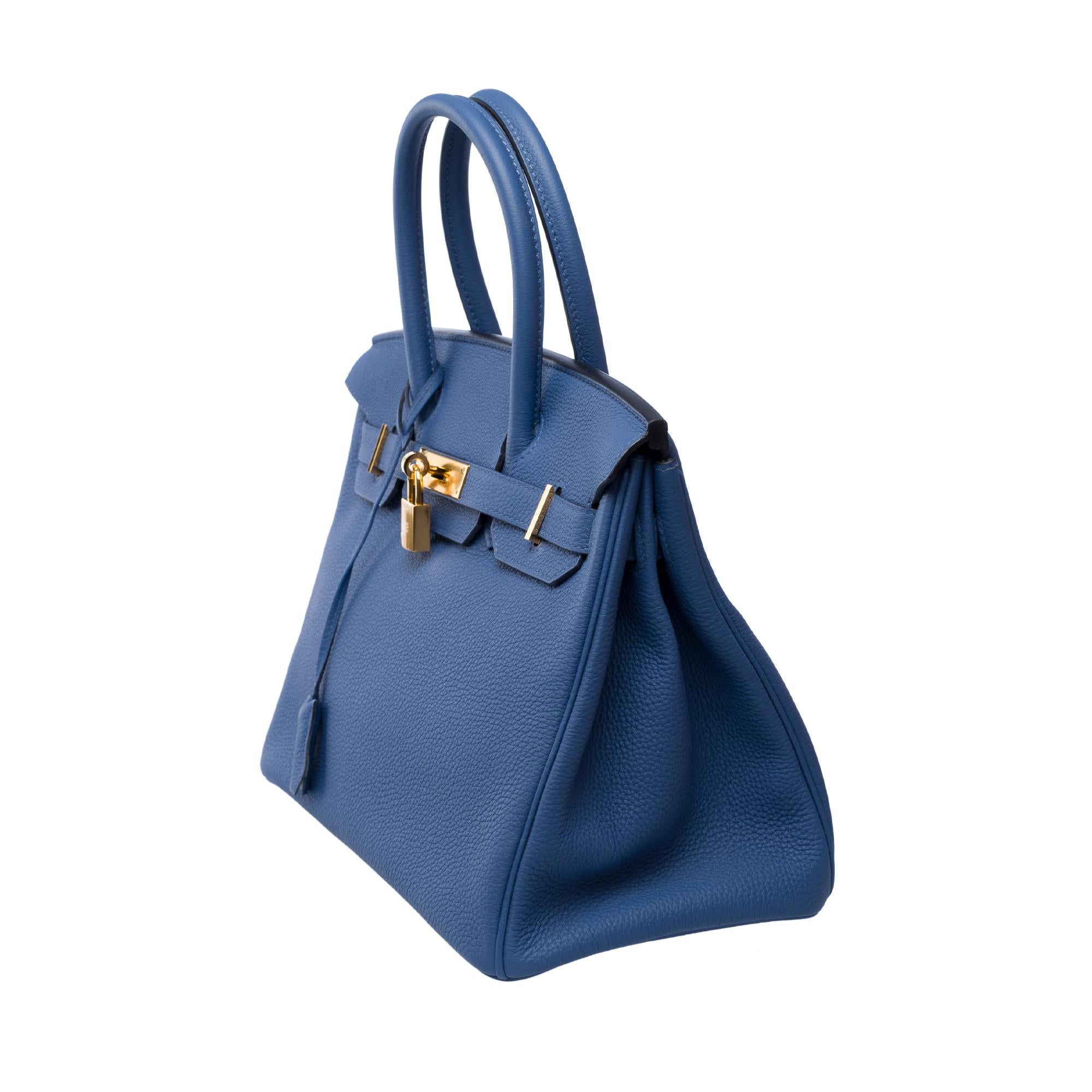 Women's Stunning New Hermès Birkin 30 handbag in Blue Brighton Togo leather, GHW
