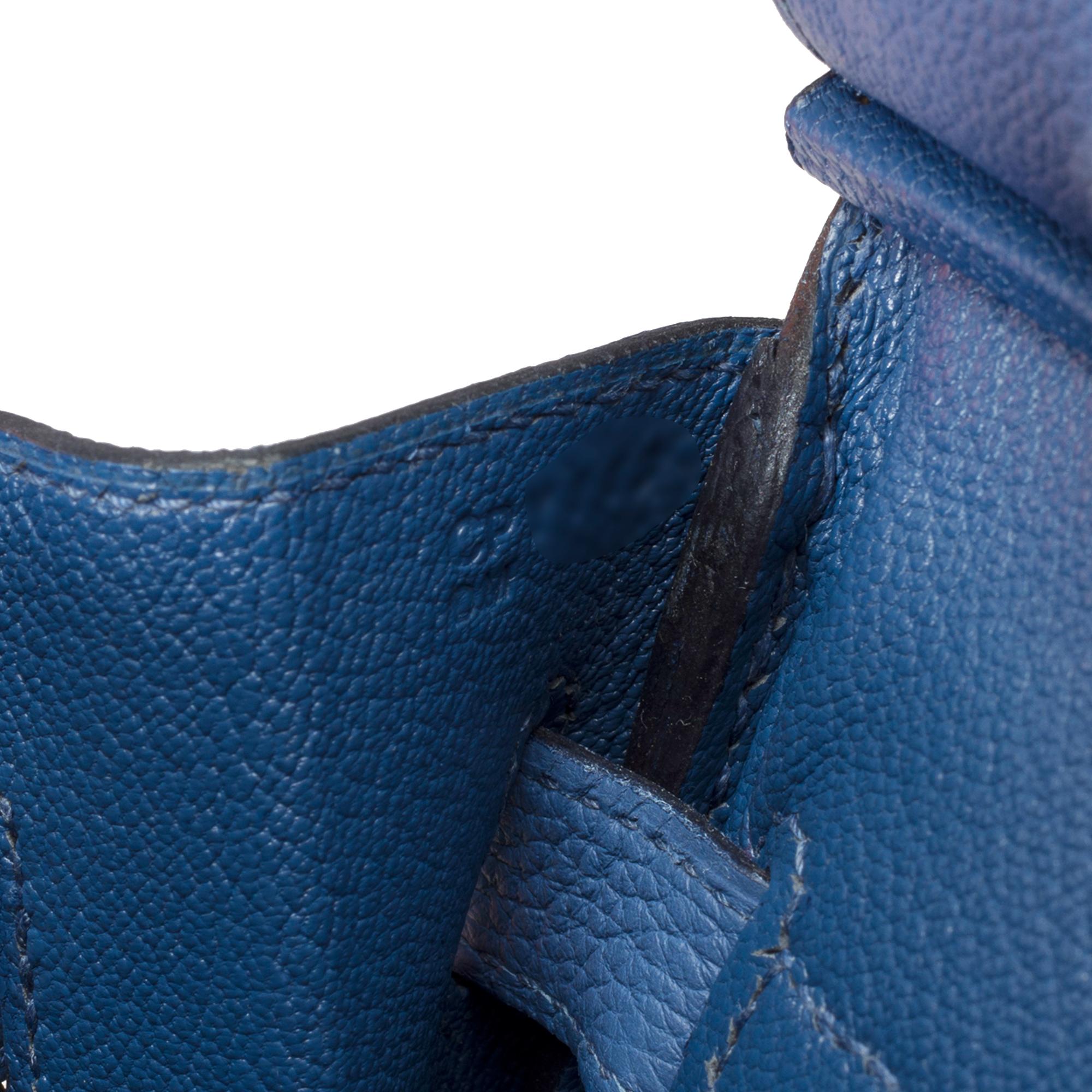 Stunning New Hermès Birkin 30 handbag in Blue Brighton Togo leather, GHW 4