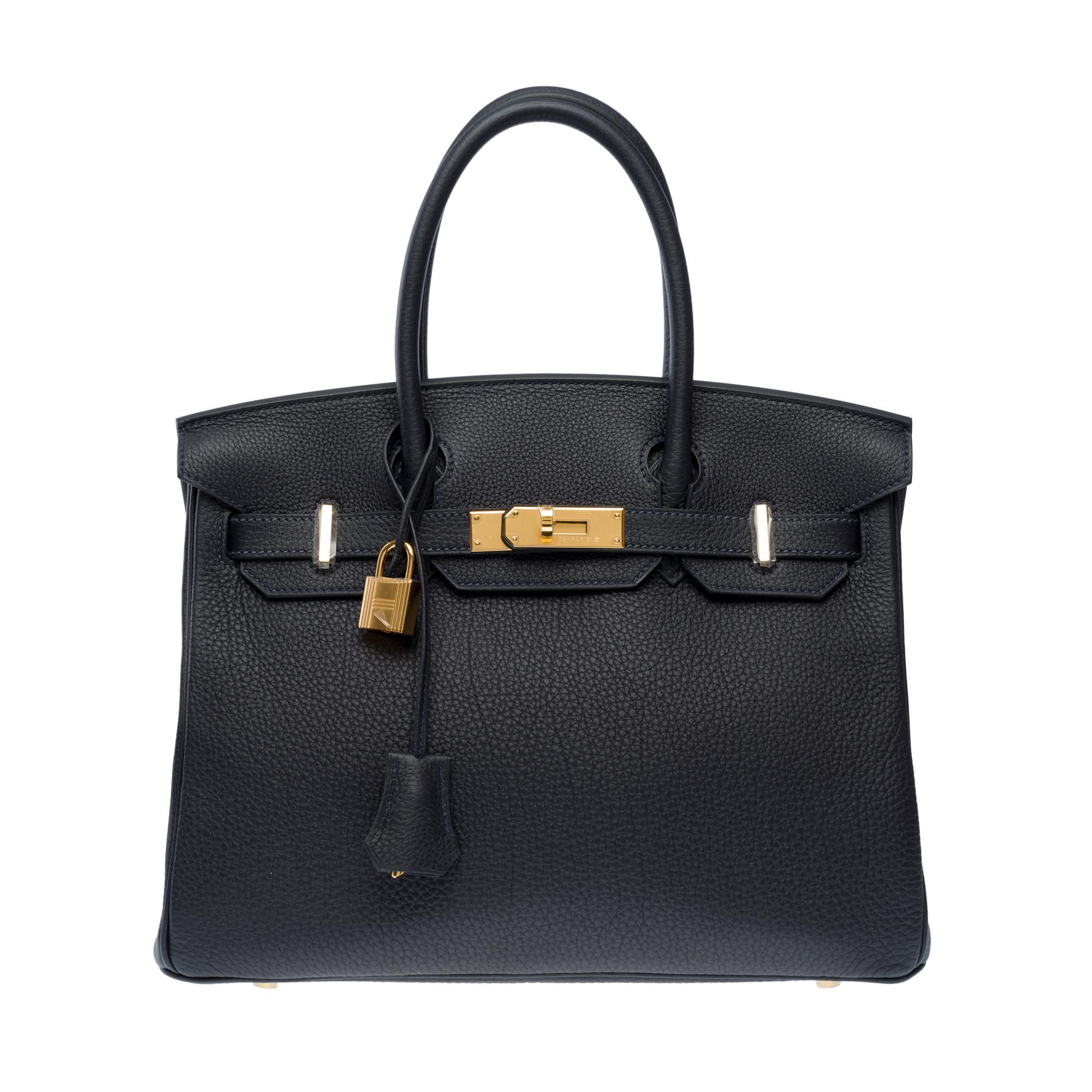 Stunning New Hermes Birkin 30 handbag in Blue Caban Togo leather, GHW In New Condition In Paris, IDF