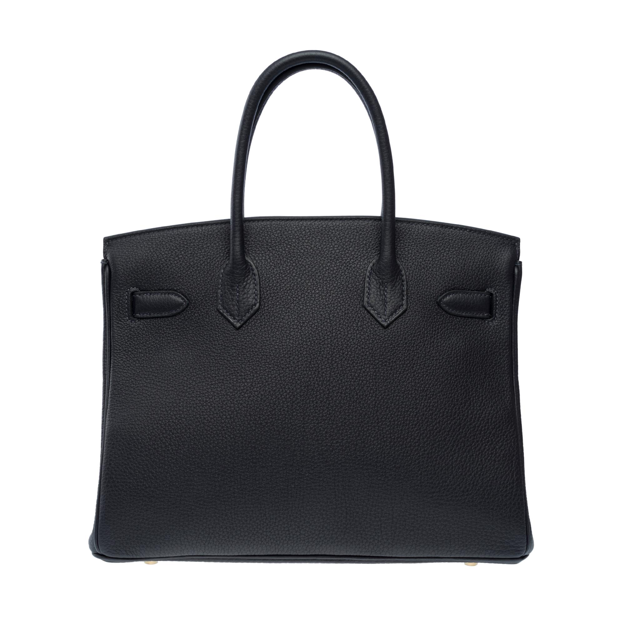 Women's Stunning New Hermes Birkin 30 handbag in Blue Caban Togo leather, GHW